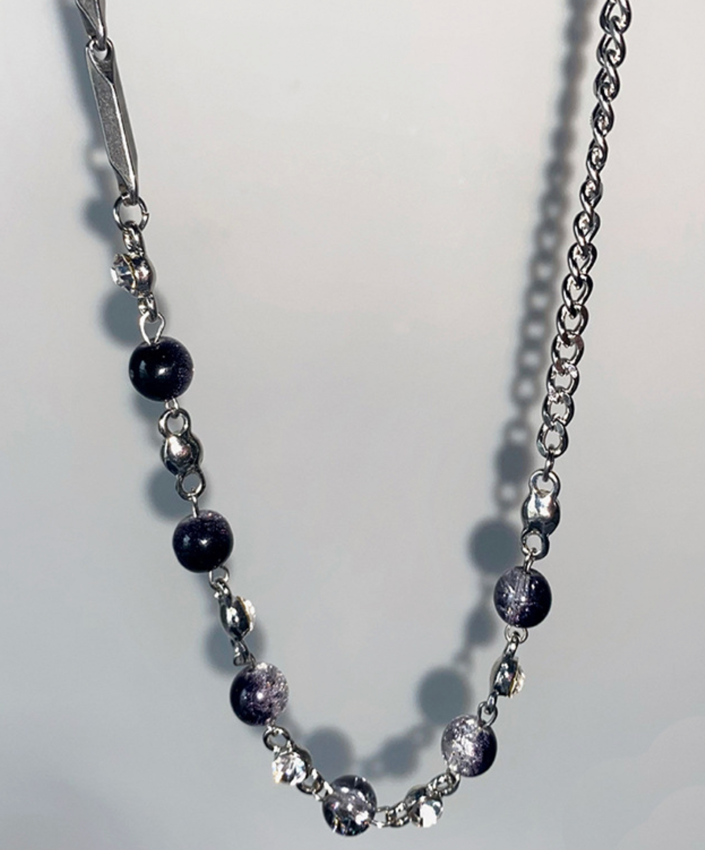 black clear beads necklace EN2514