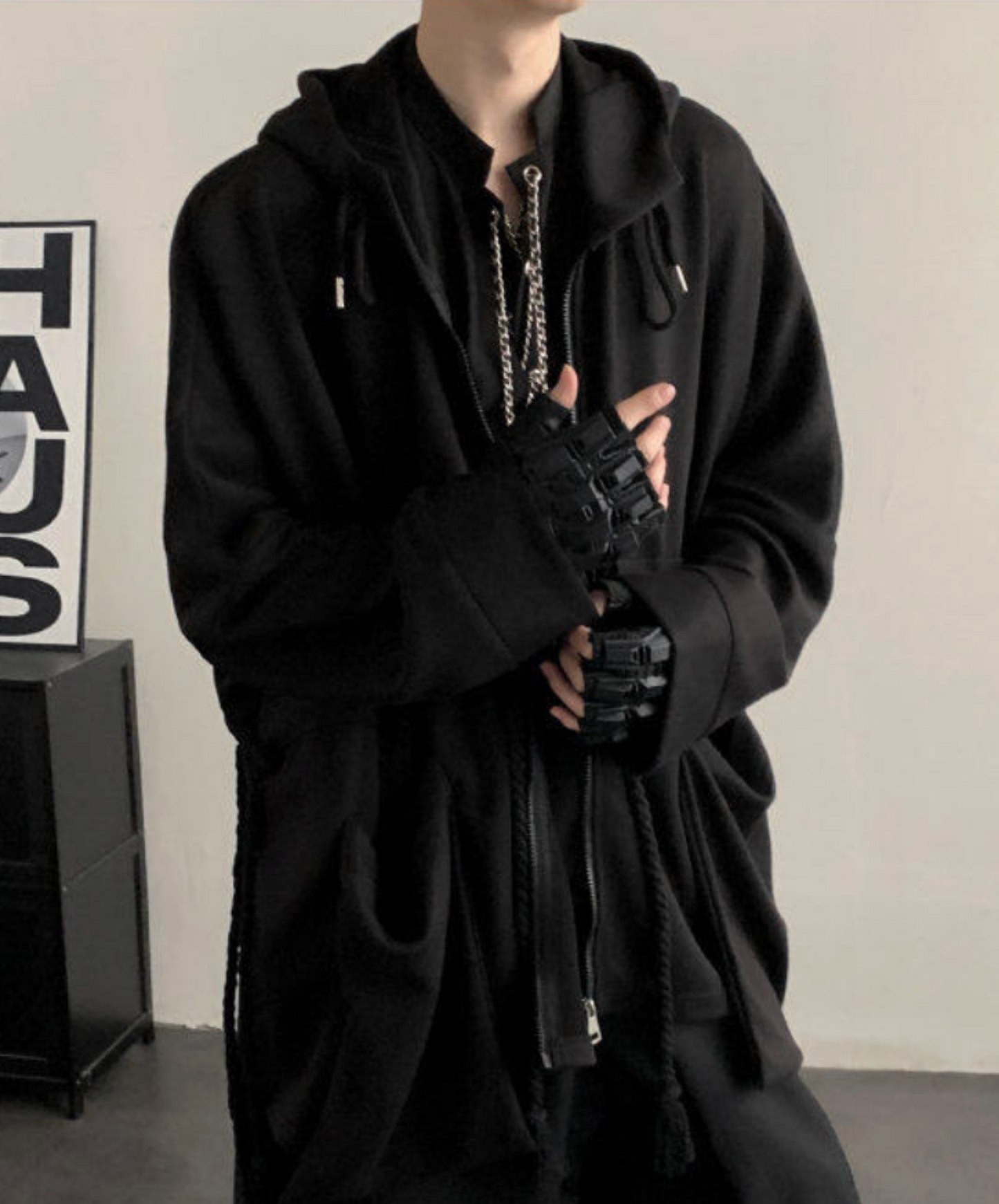 dark cape sweat over hoodie EN2634