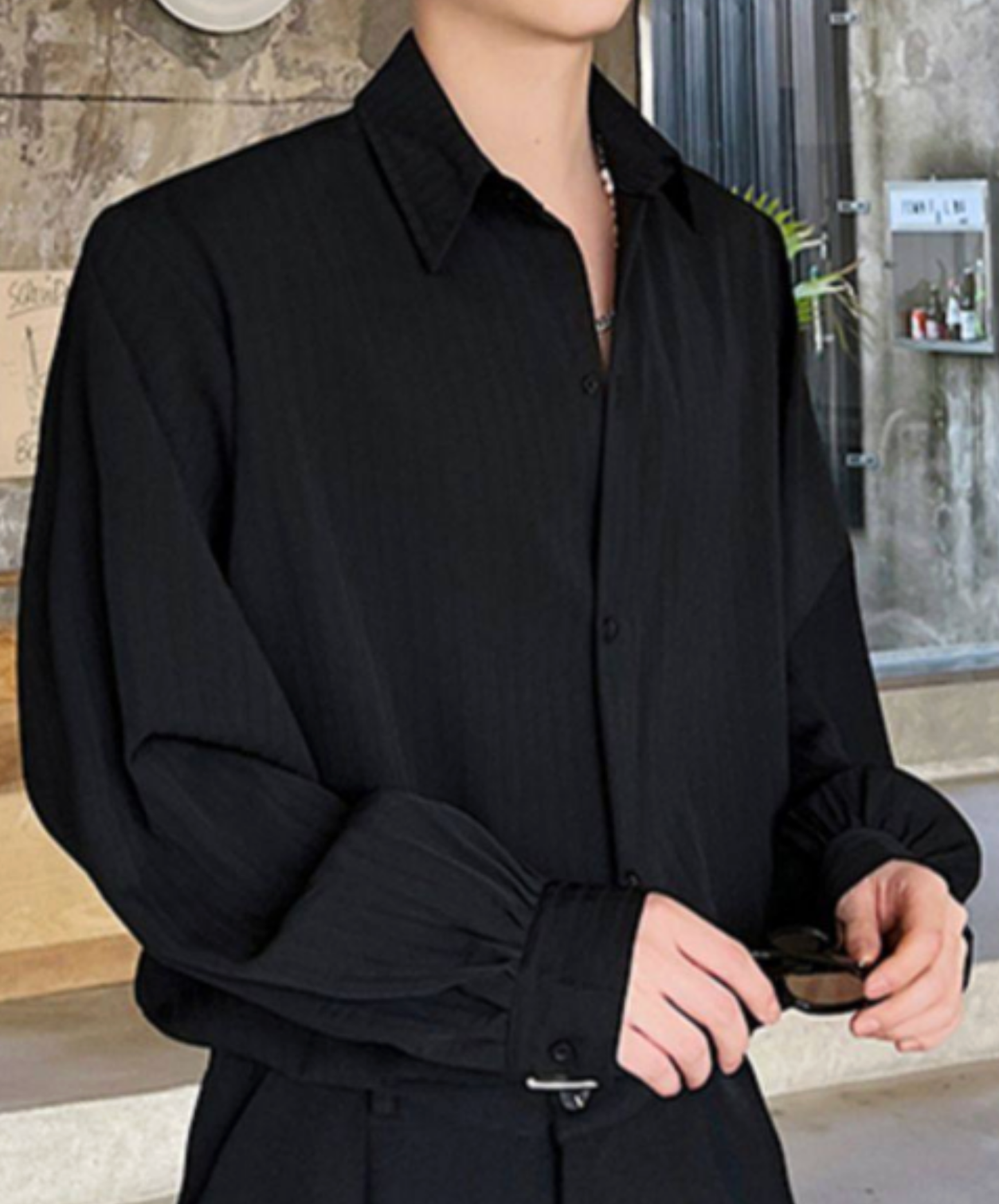 long sleeve relaxed thin shirt EN2686
