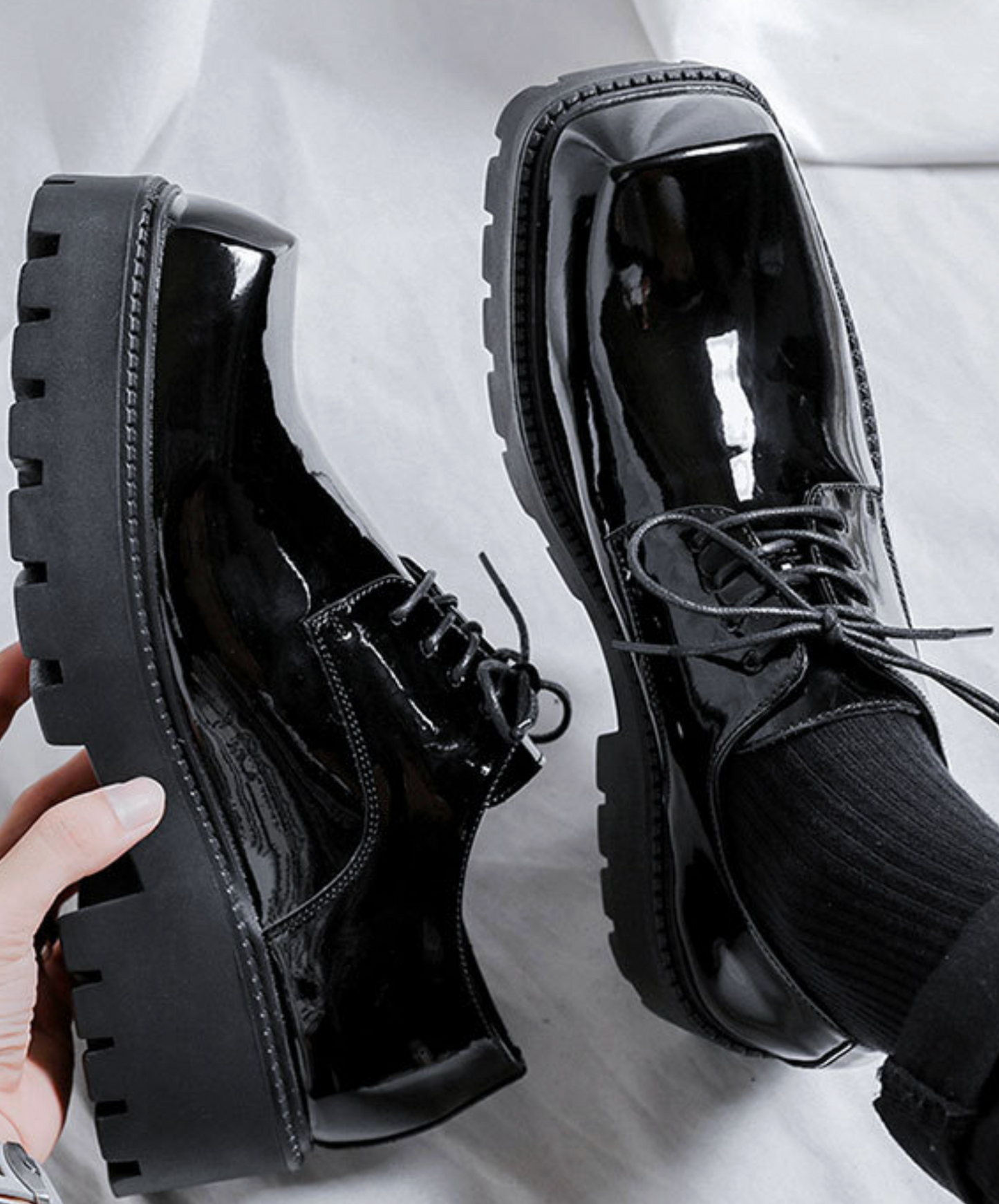 british style platform mid heel shoes EN2498