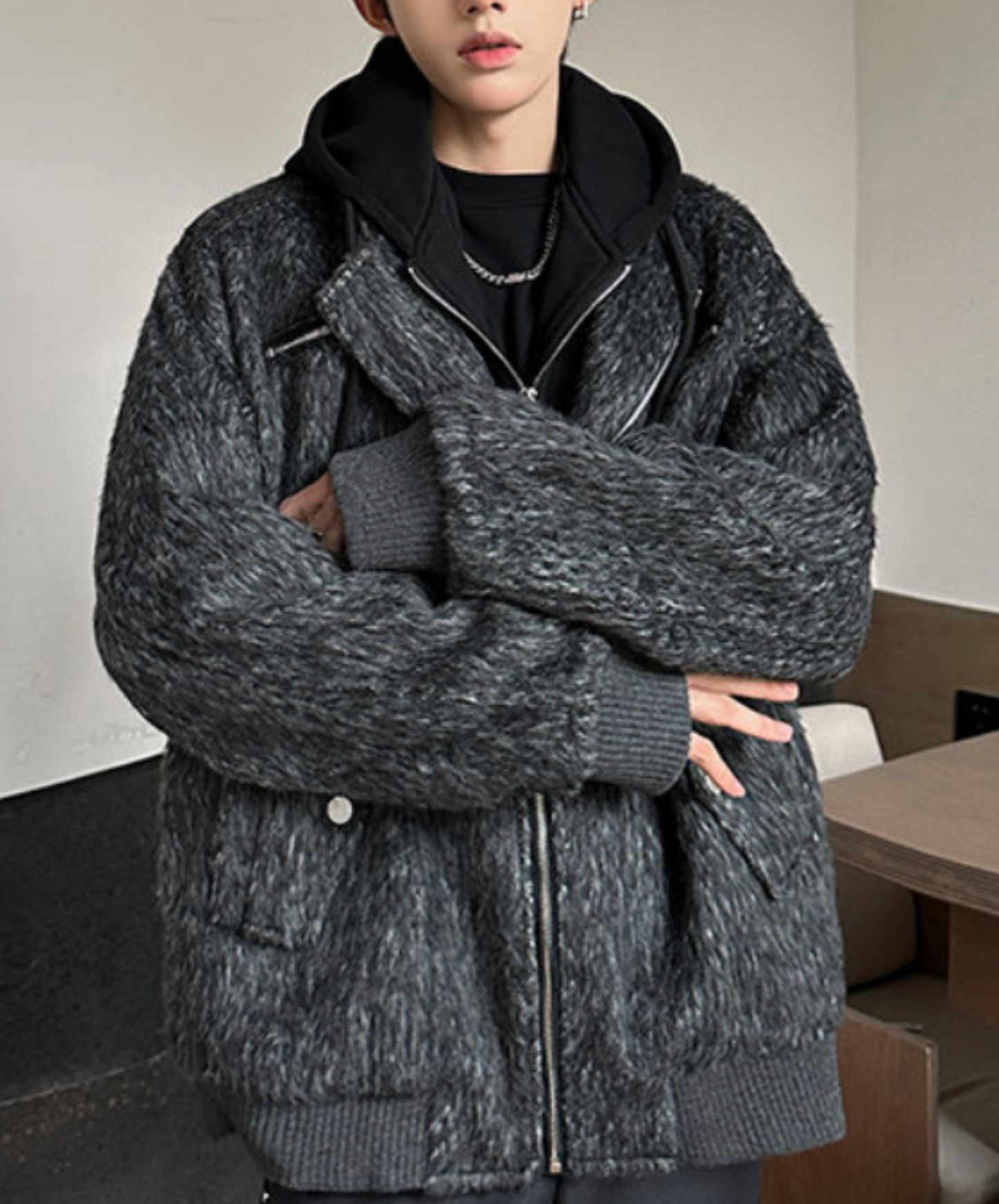 fake two-piece casual hoodie EN2550