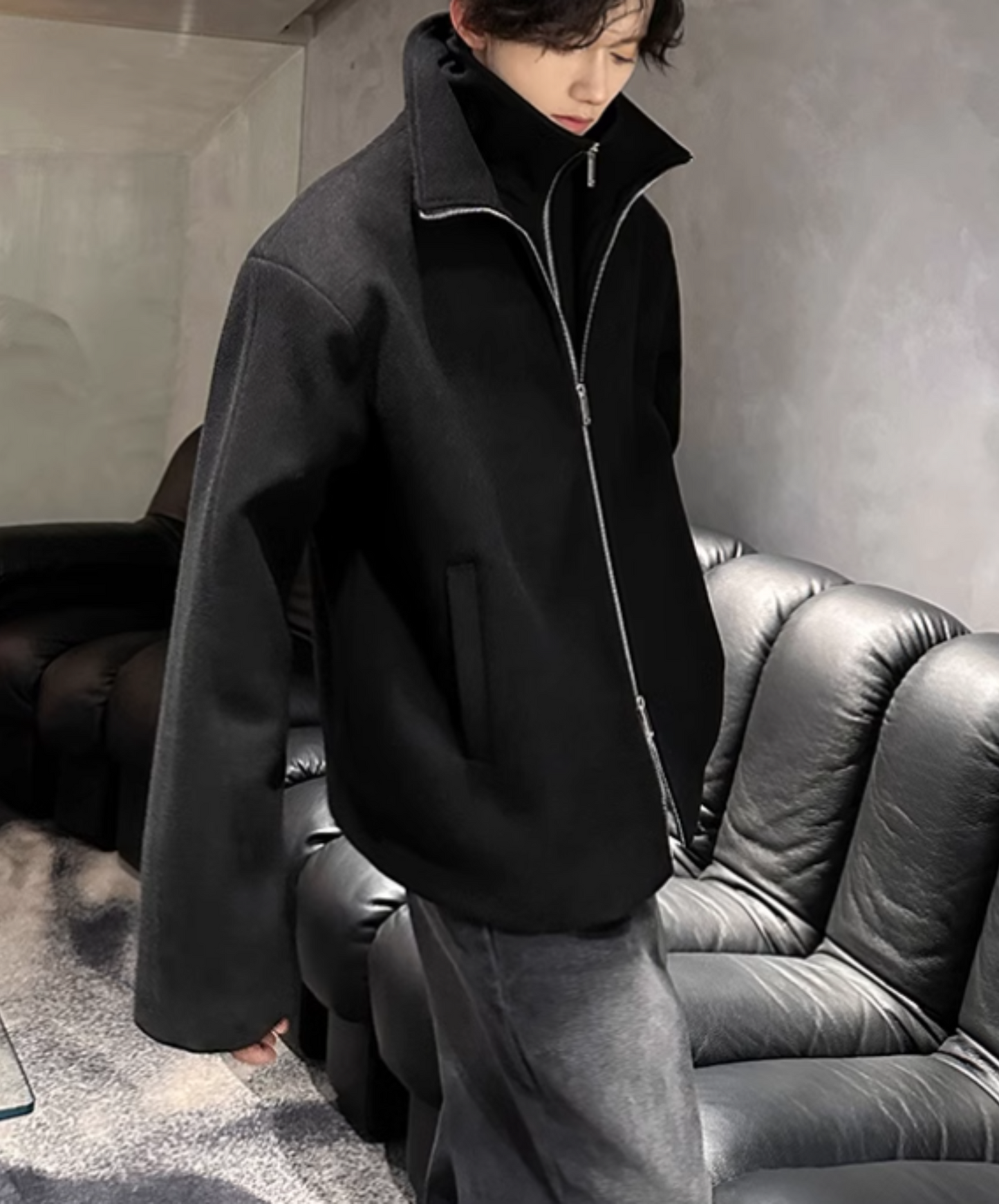 double layer zip blouson jacket EN1889