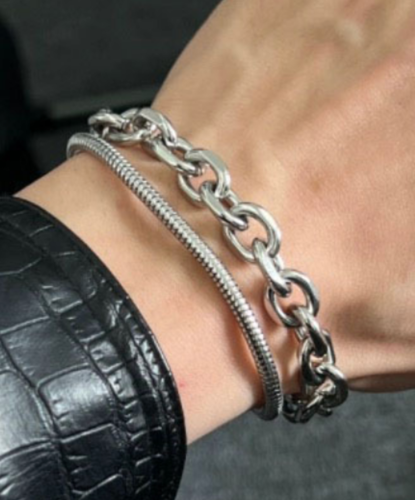 two types of chain stacked bracelet EN2568