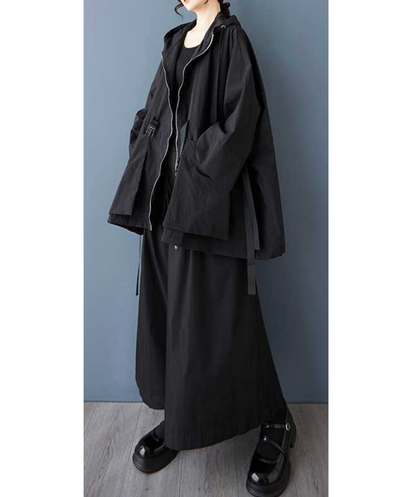 dark oversized waistband hoodie EN2451