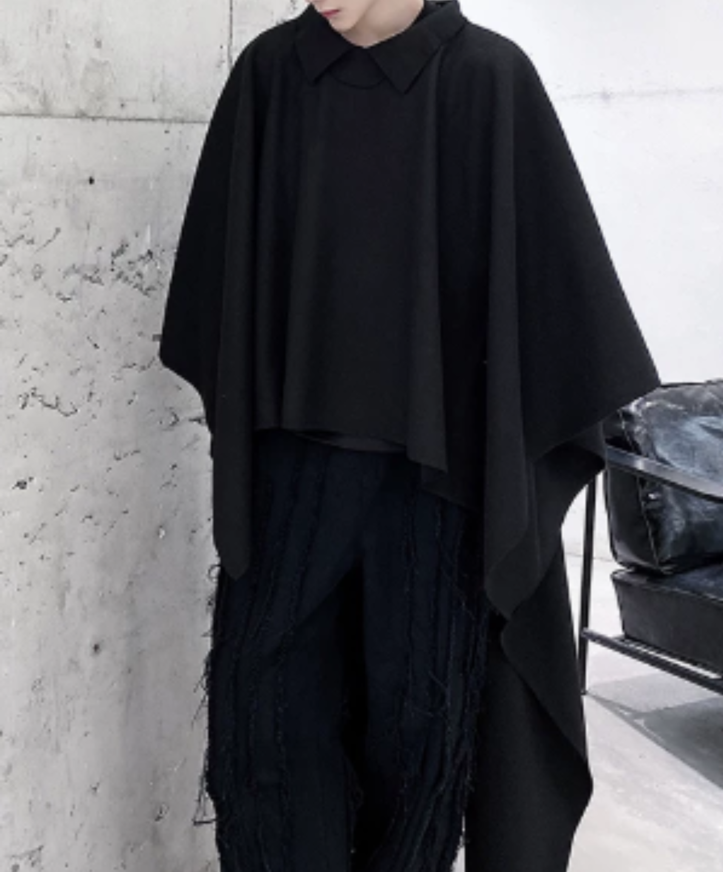 dark long bat cape shirt EN3021