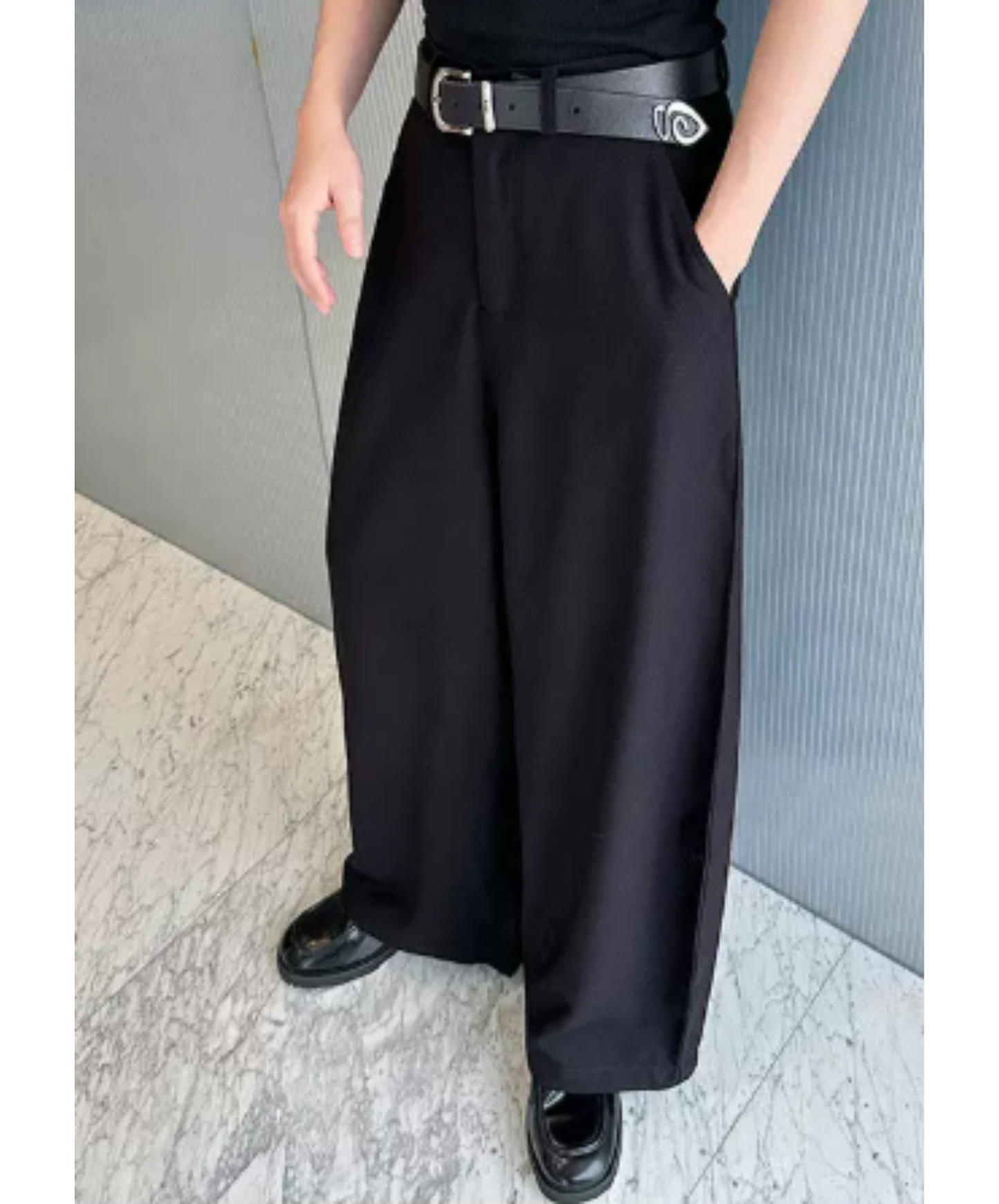 smooth, flowing texture and drape wide pants EN2949