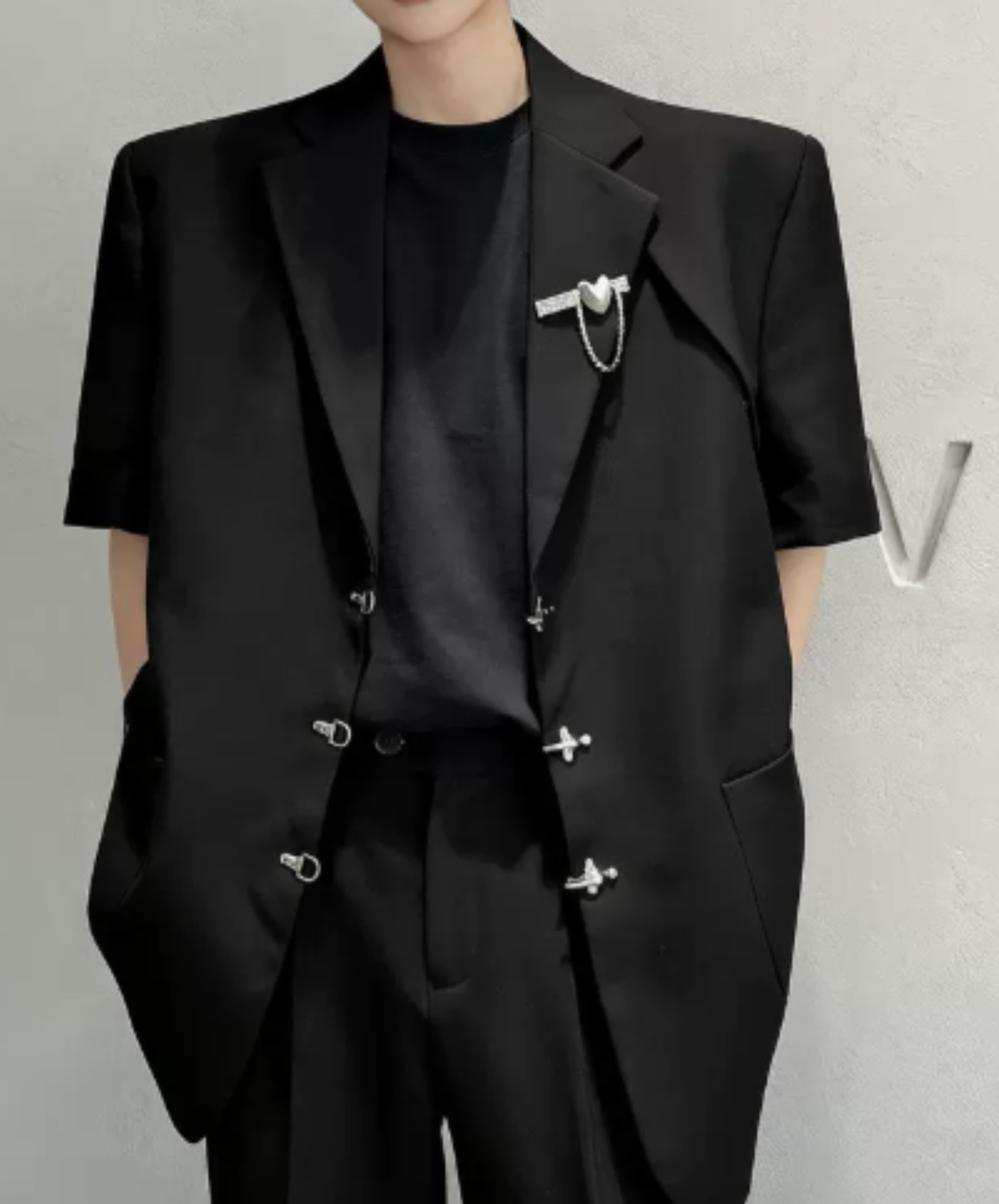 【style101】dark mode outfit set EN2995（jacket + pants set）