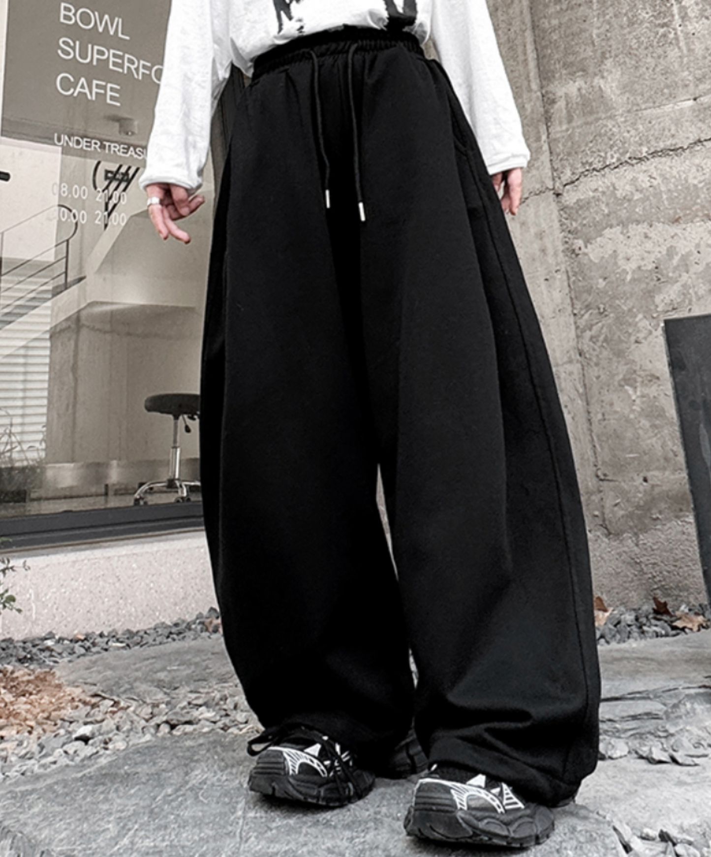 casual volume silhouette sweatshirt wide pants EN2101