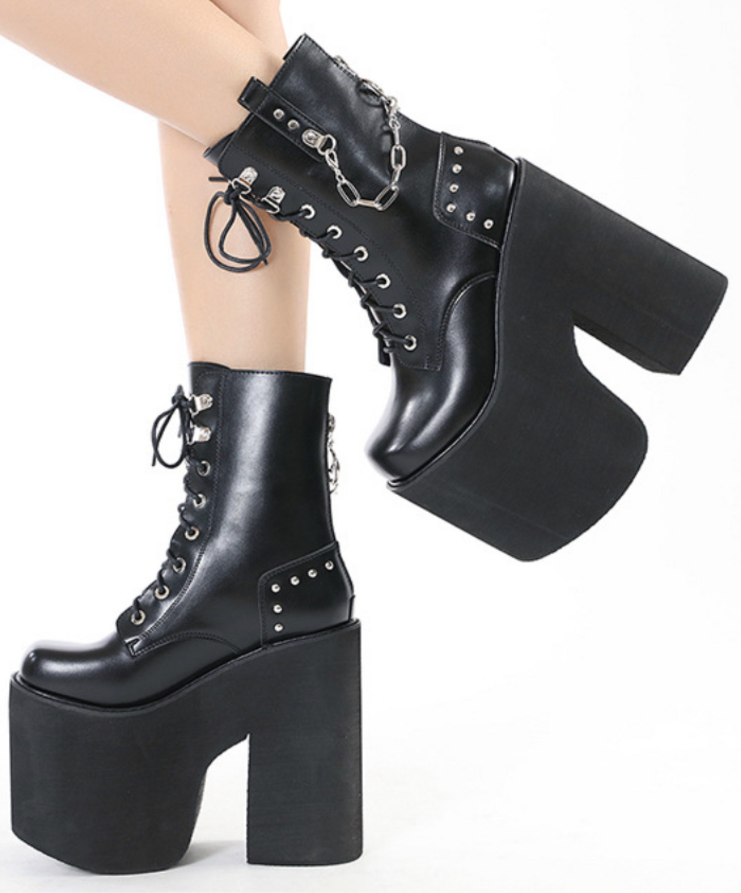 ultra high heel lace-up boots EN2580