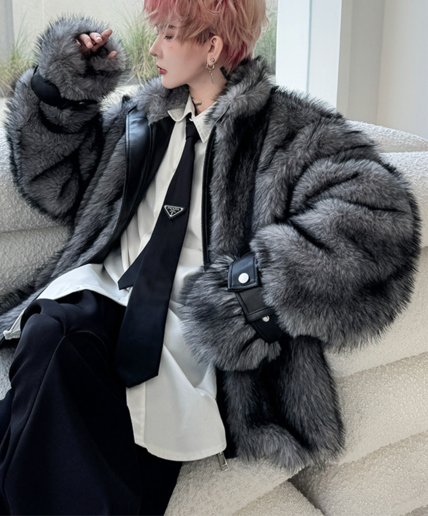 wolf-style fake fur jacket EN2618