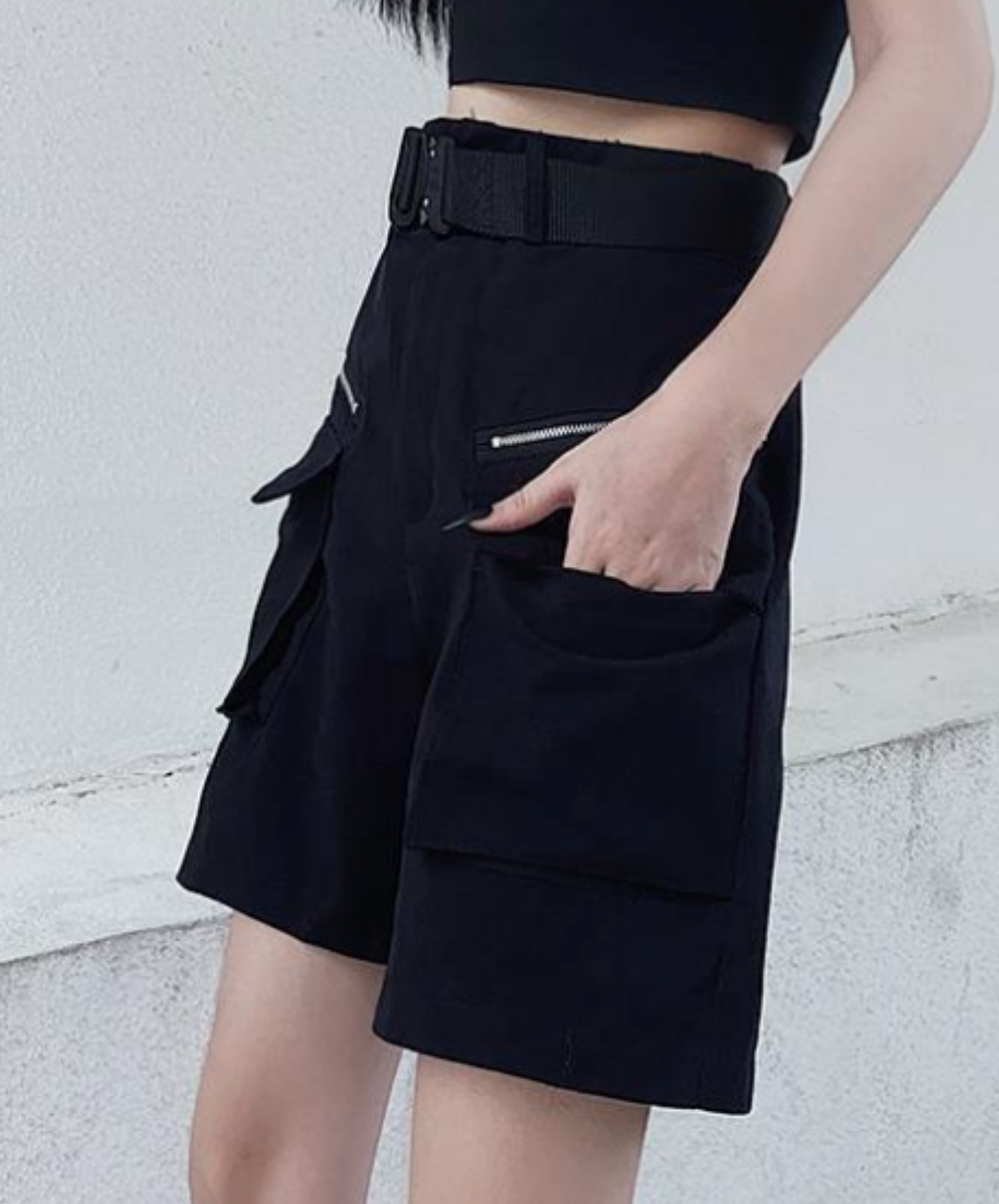 separated metal buttons connected cargo pants EN2799