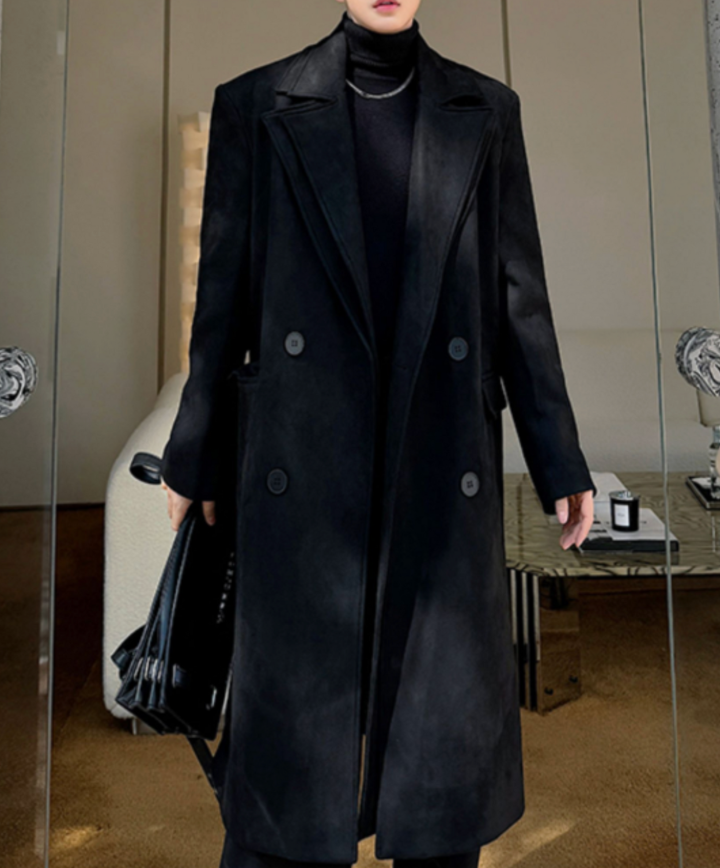 double-breasted long coat EN2529