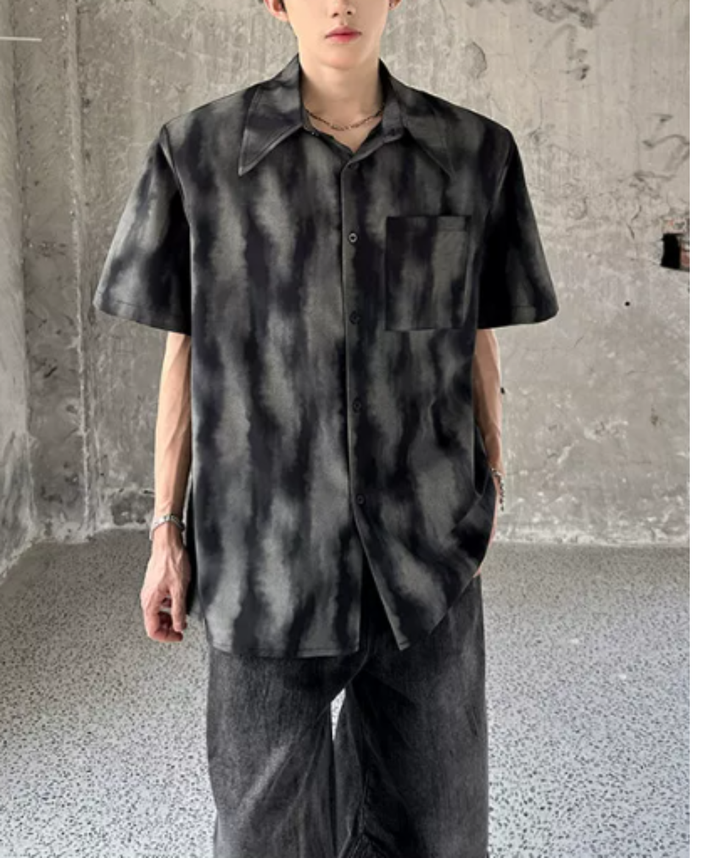 retro ink wash tie-dye shirt EN2889