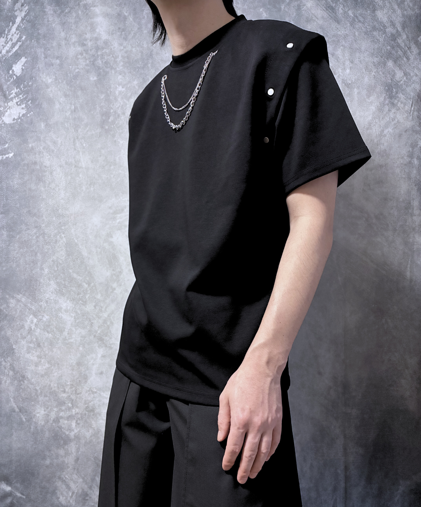 detachable sleeve chain decoration t-shirt EN2856
