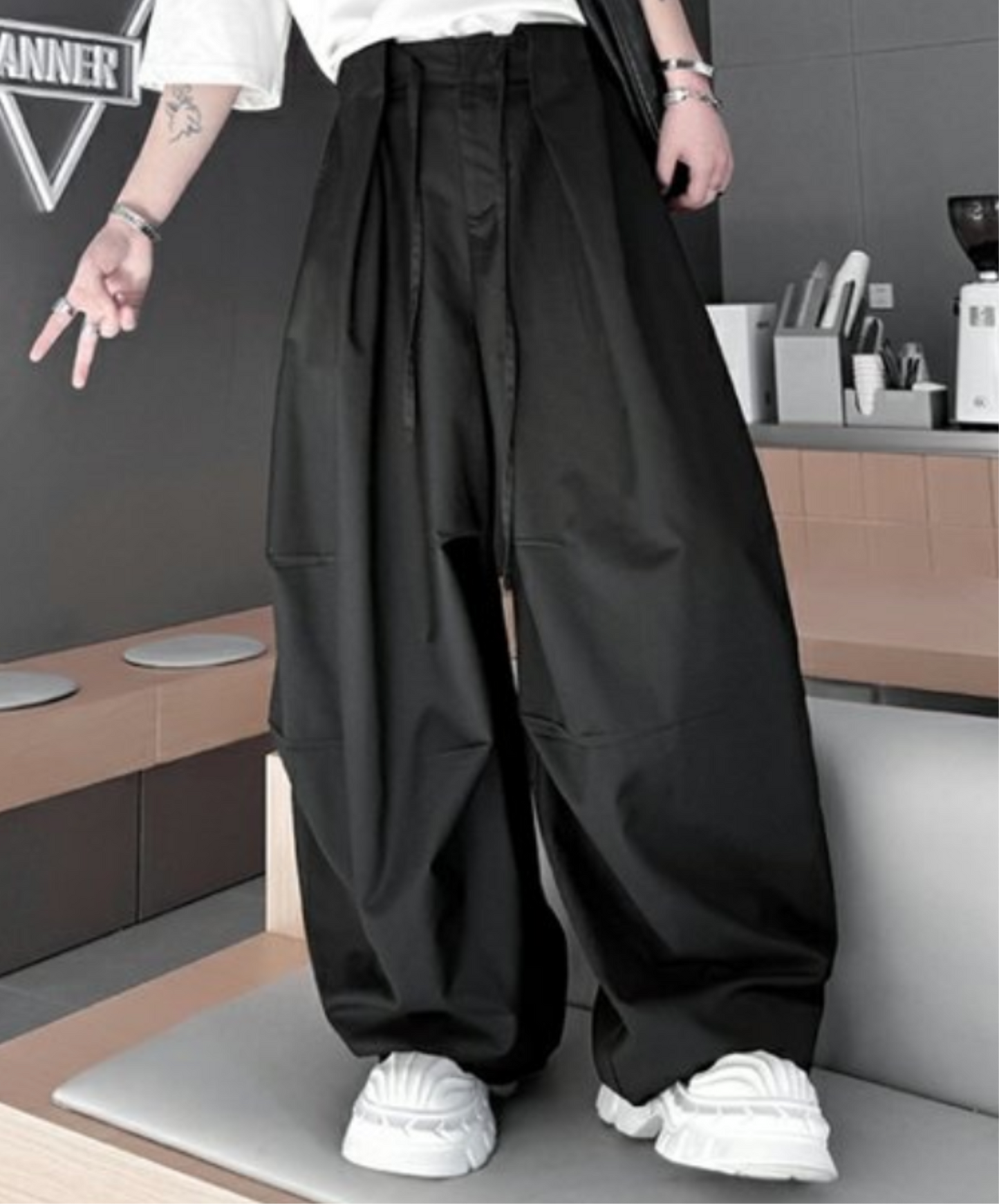 casual drape parachute wide pants EN2092