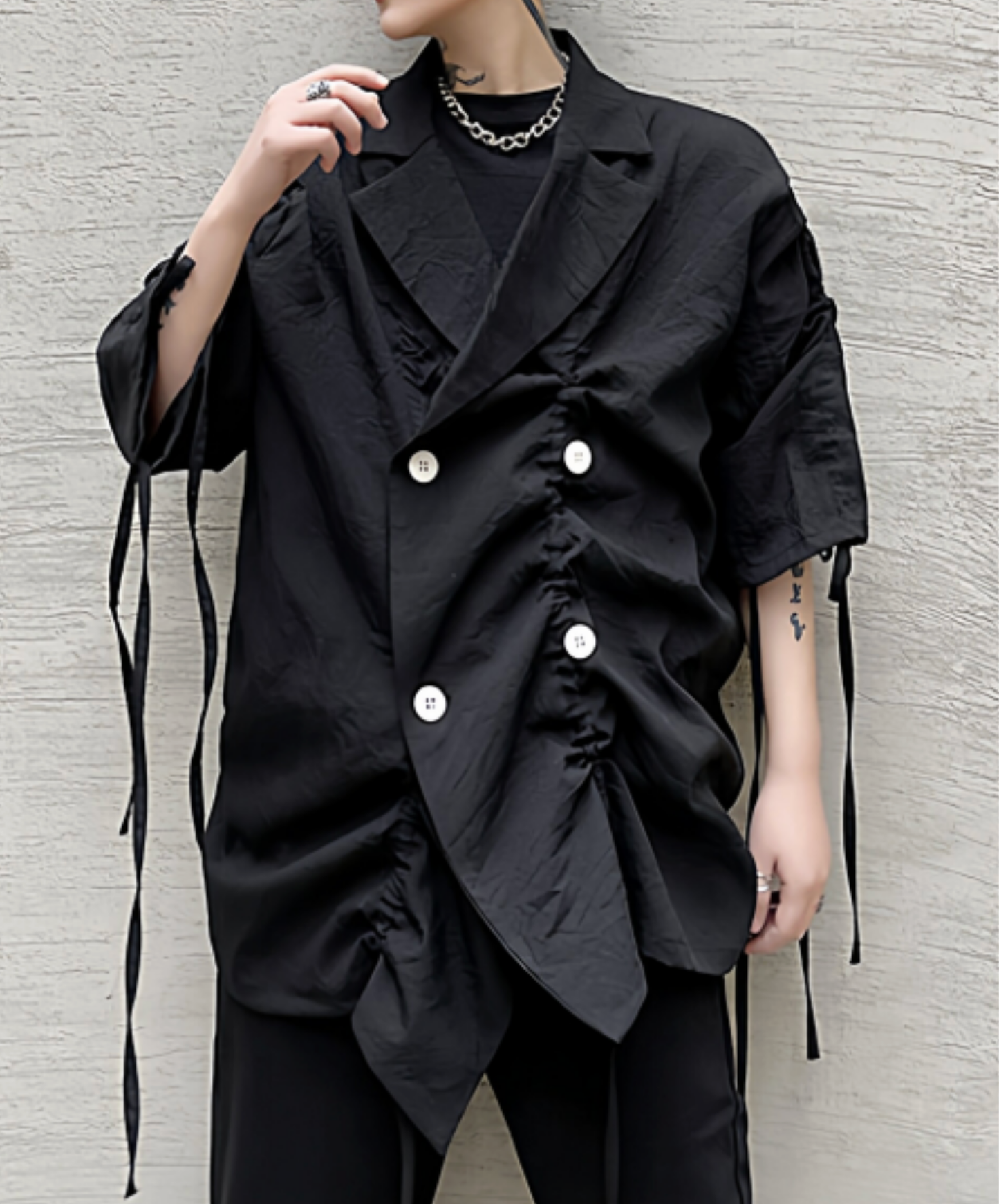 【style107】dark mode outfit set EN3136（jacket + shirt + pants set）