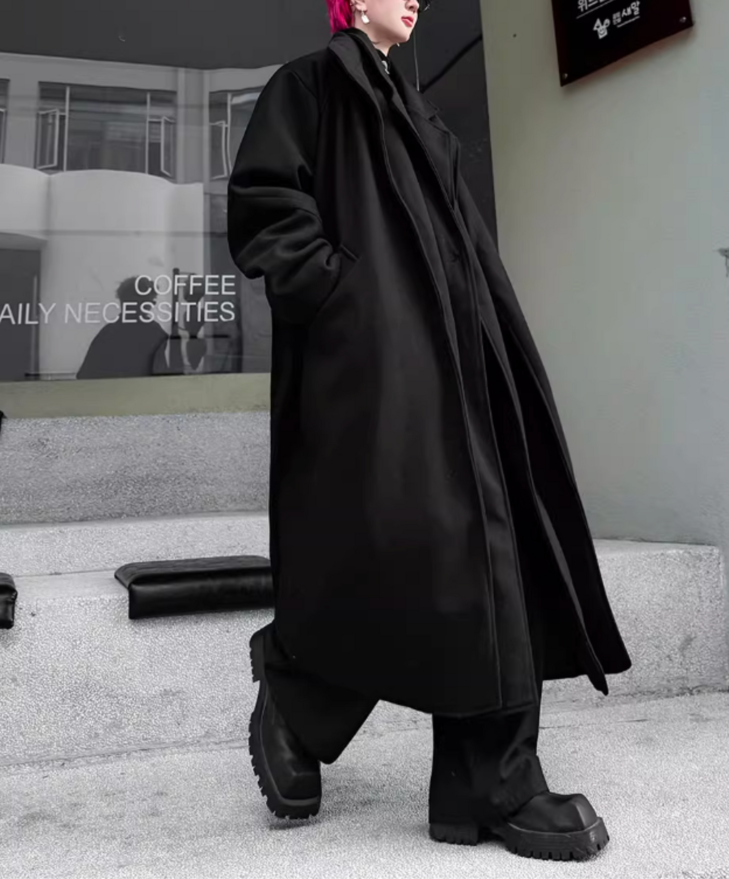 fake two-piece mid-length coat EN2562