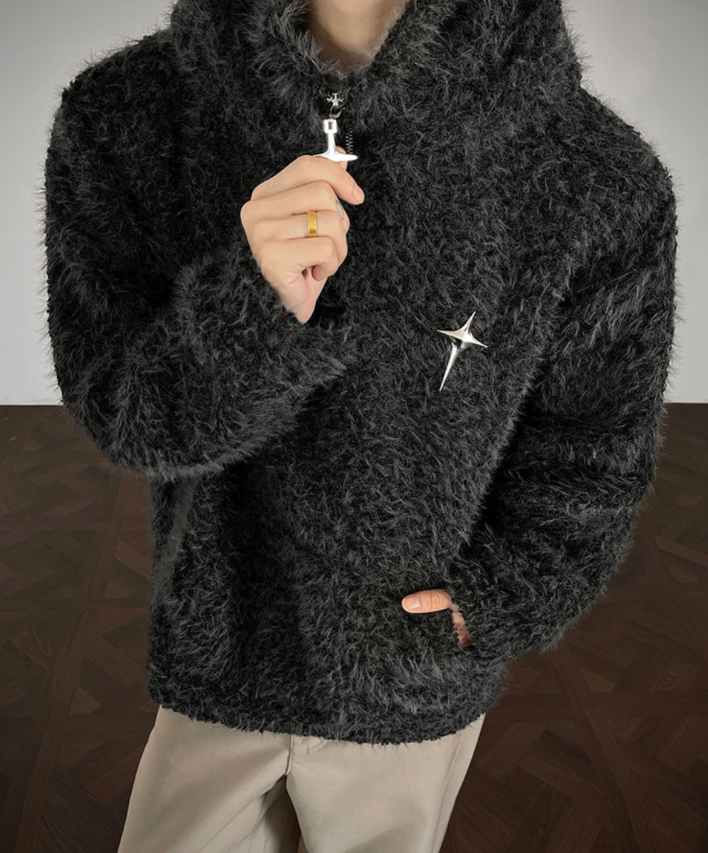 hooded turtleneck sweater EN2605