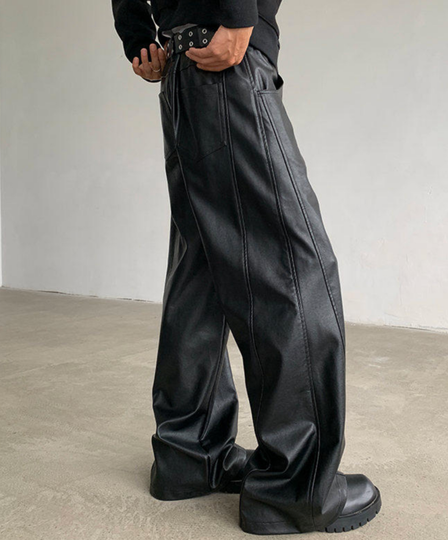 tailored pu leather pants EN2620