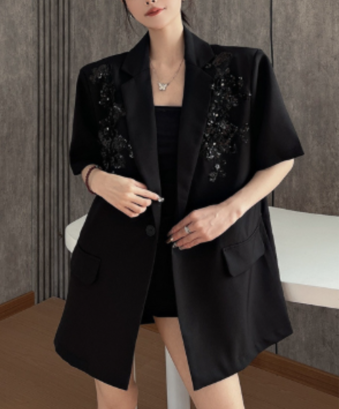 sequin embroidered casual wear jacket EN2917