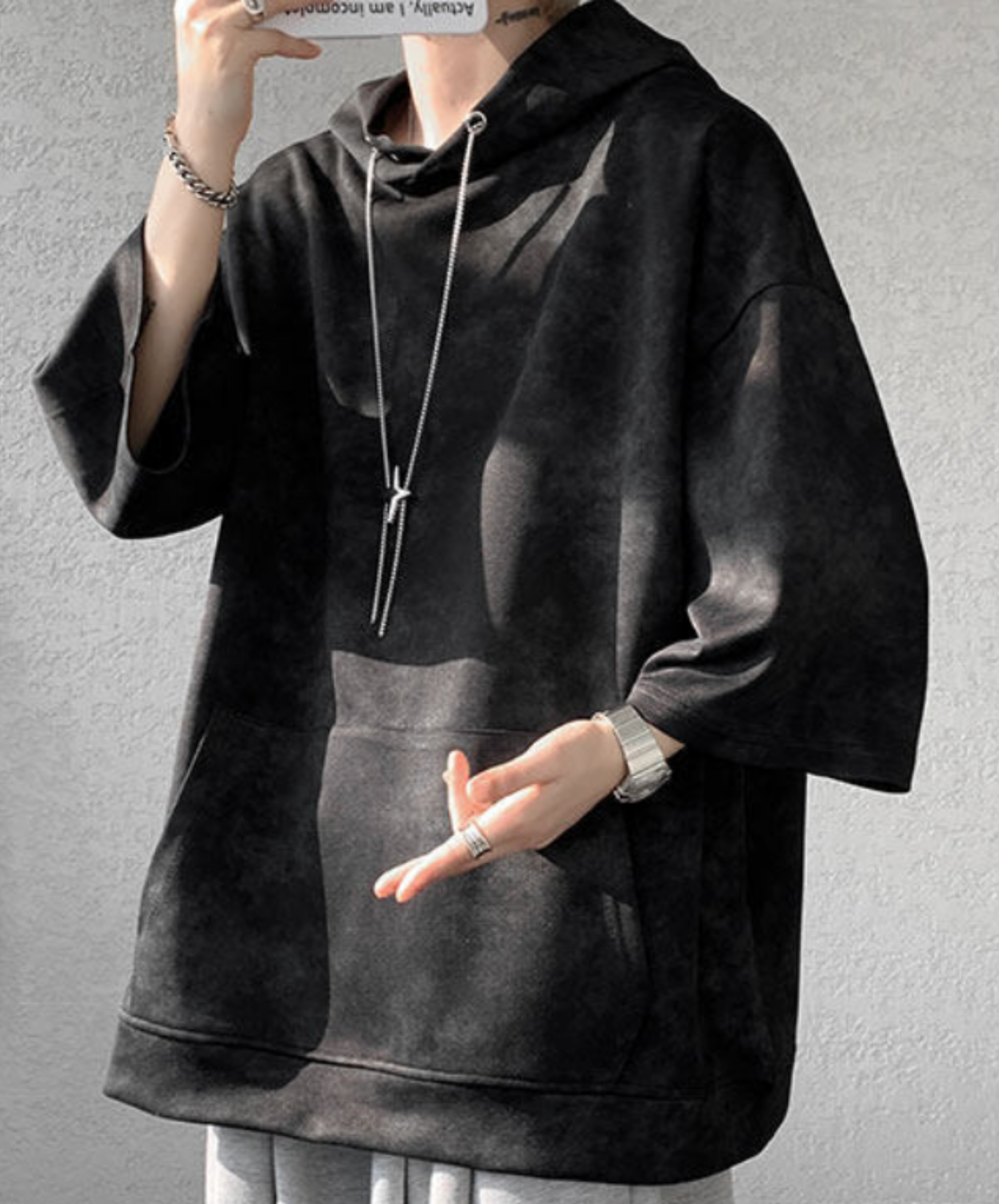 star motif neck strap hoodie EN2845
