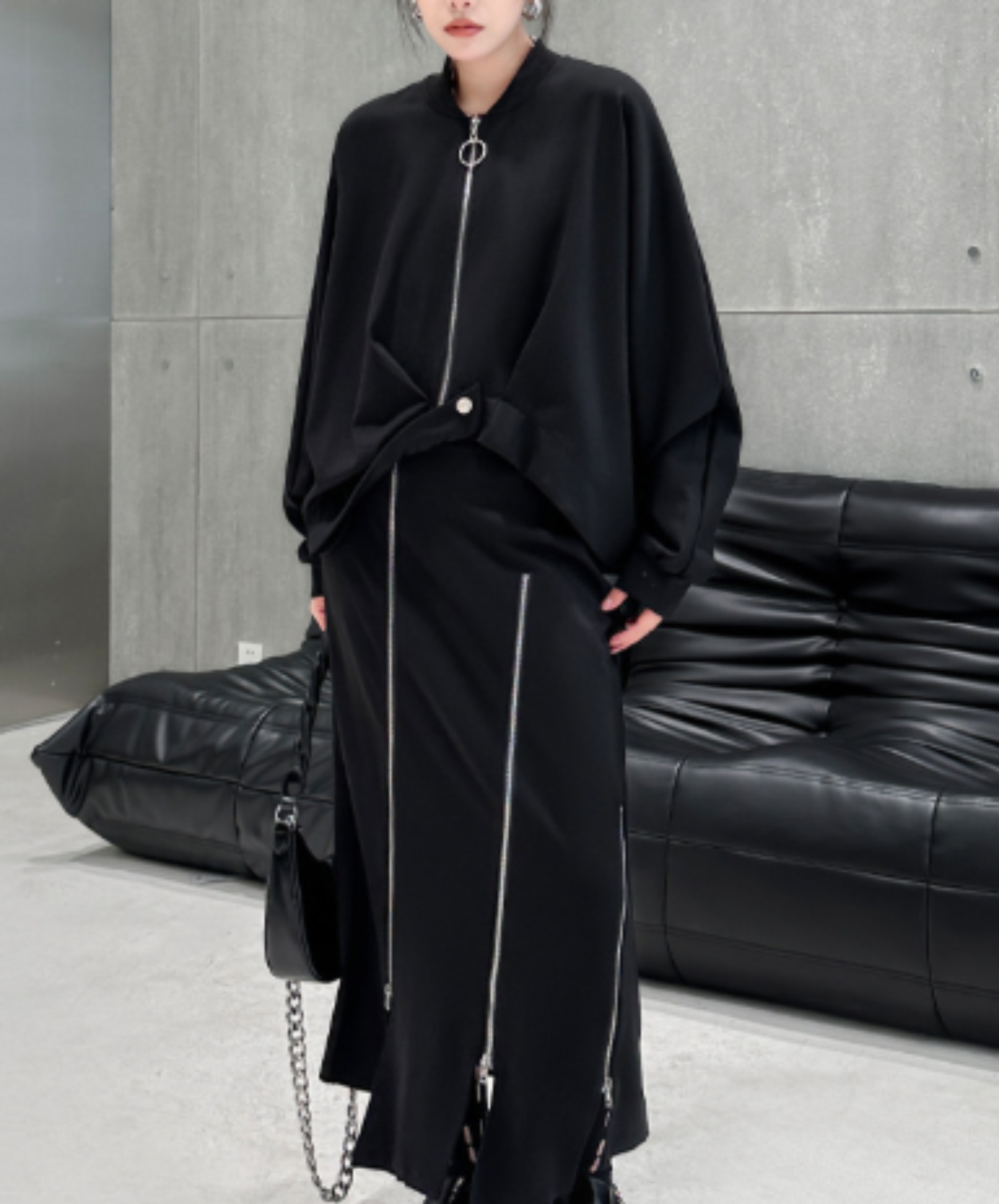 cropped length with ring zipper jacket EN3110