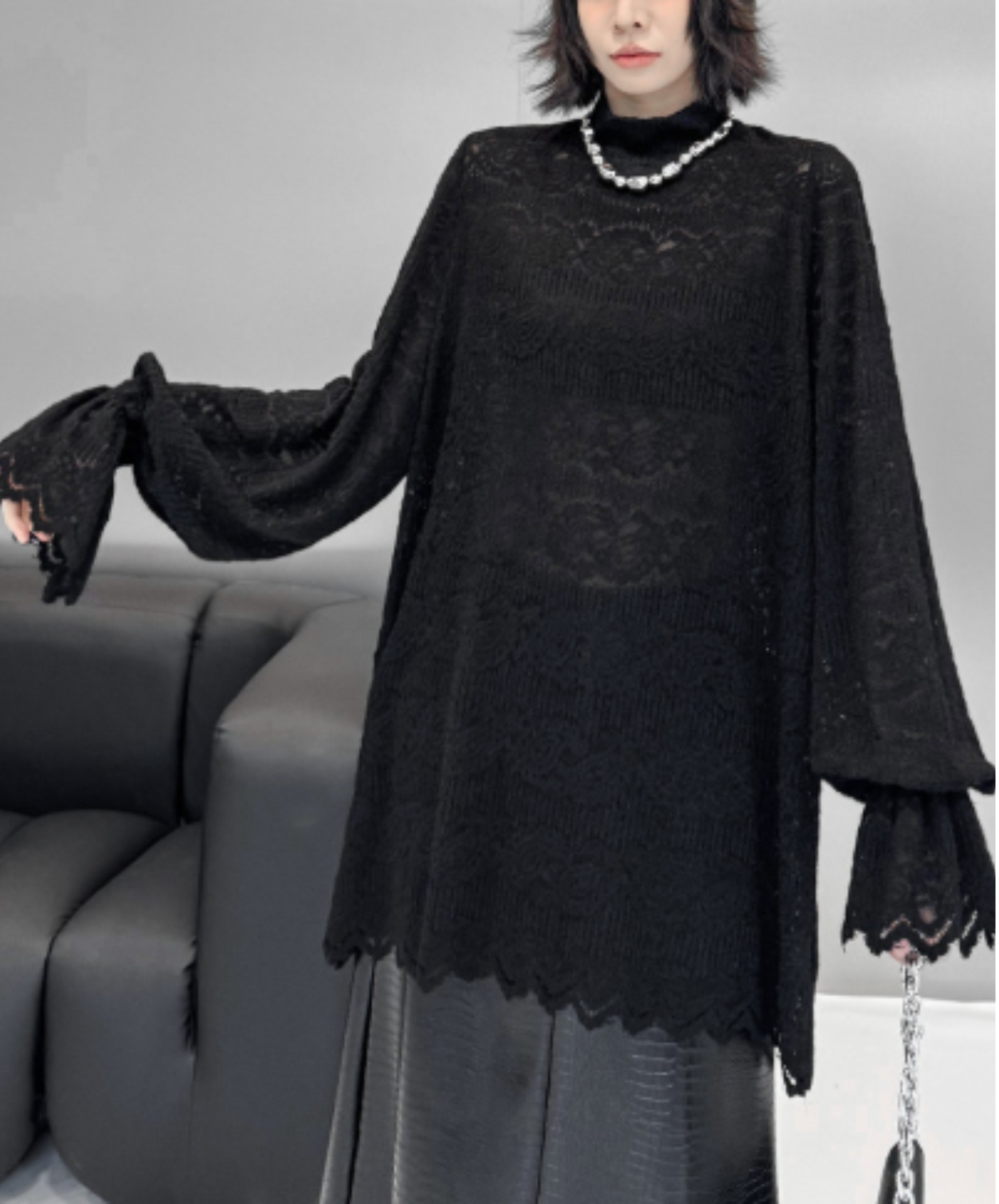 french retro style with lace sleeves t-shirt EN3130