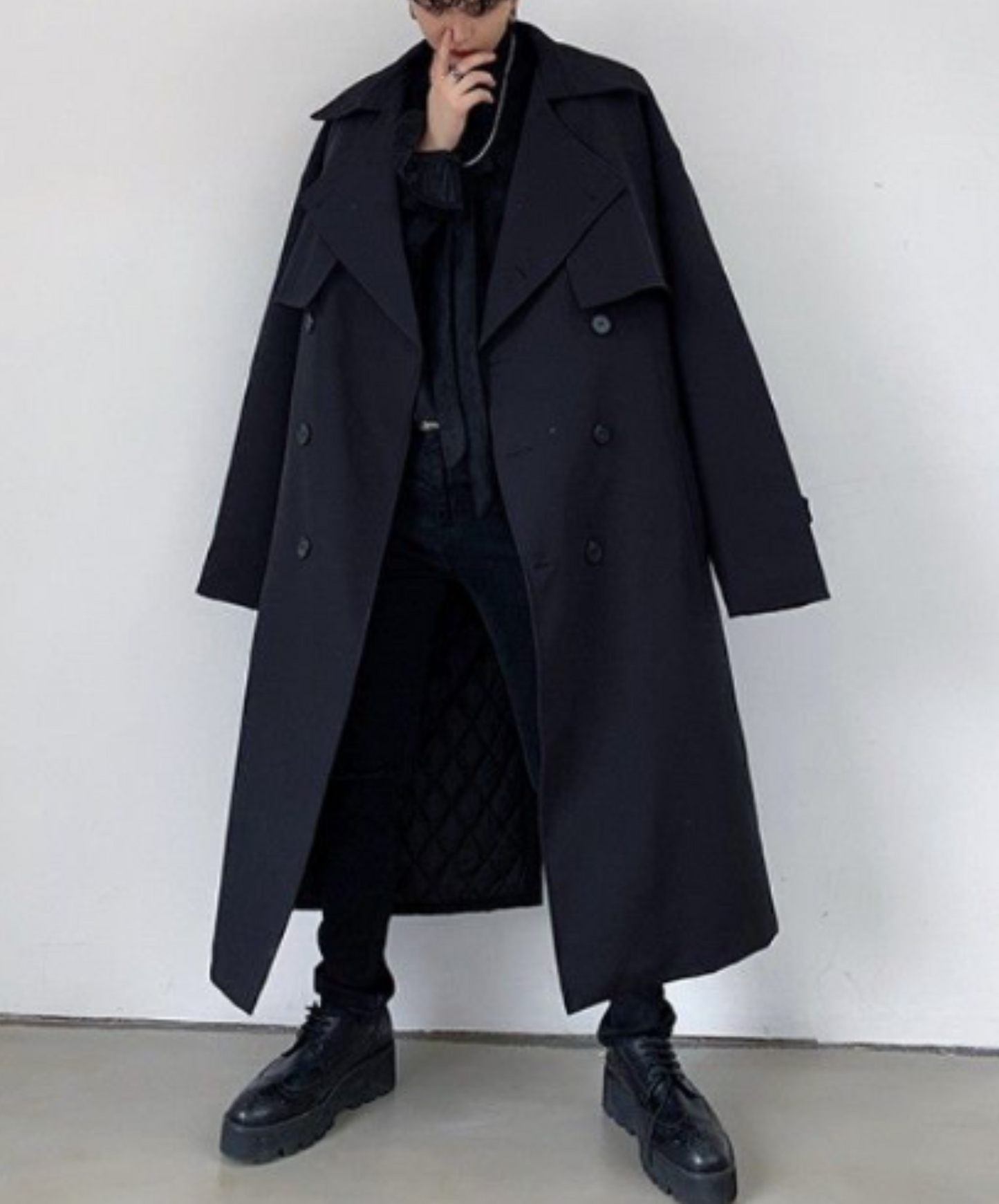 loose silhouette long coat EN1277