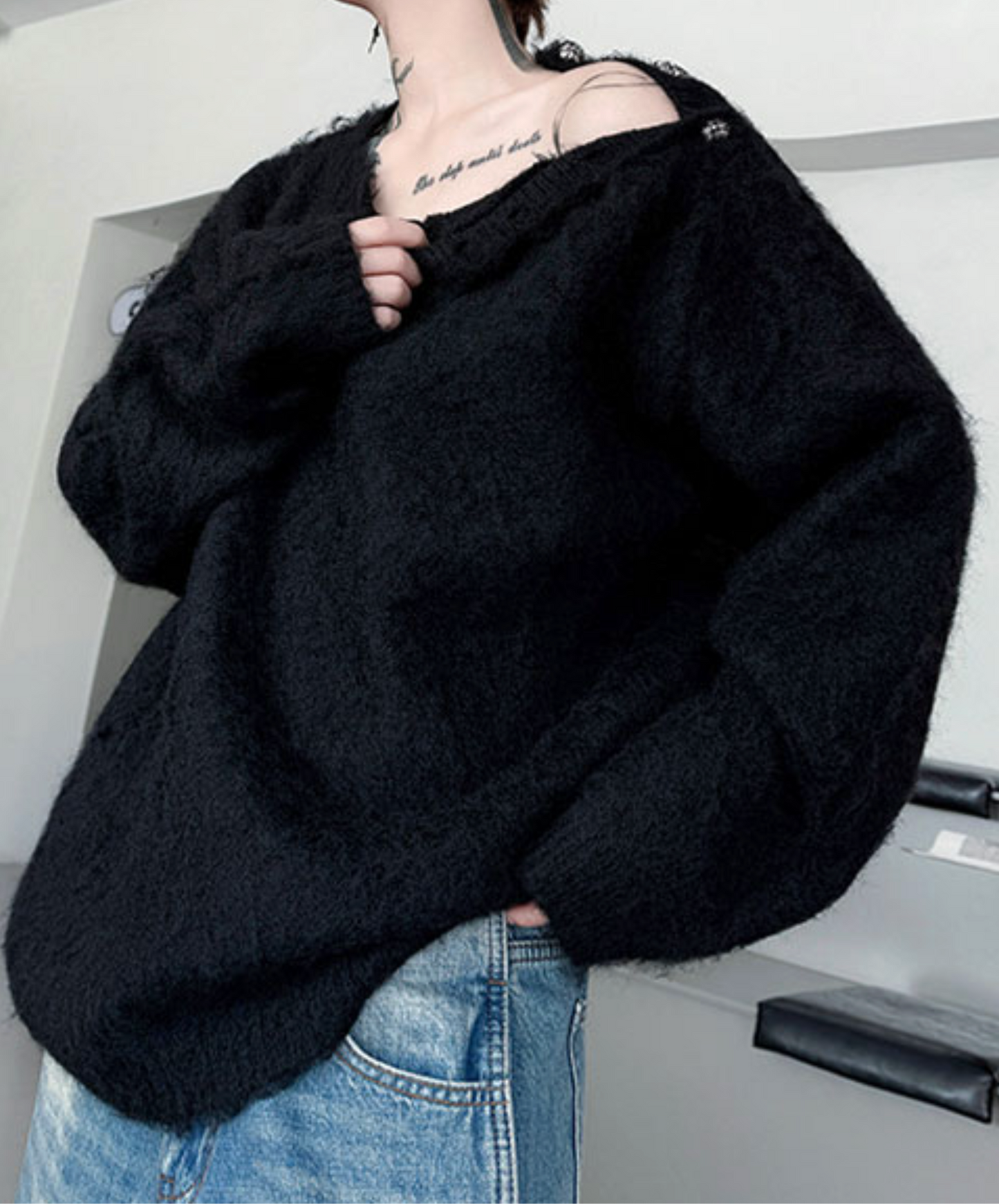 brushed knit pullover sweater EN2458