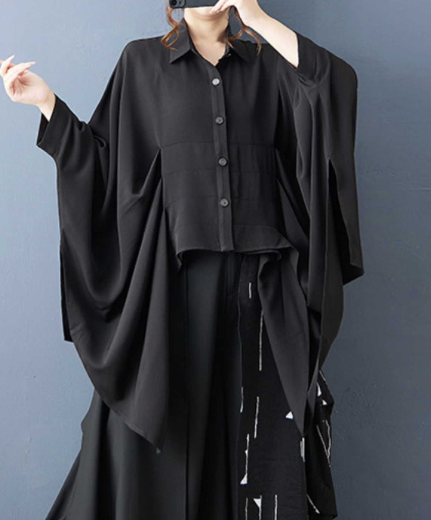 【style91】dark mode outfit set EN2716（shirt + pants set）