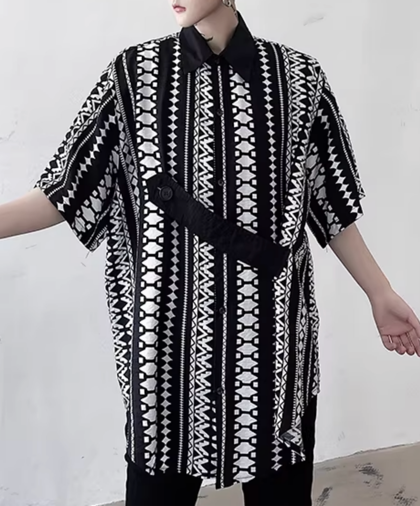 ethnic-like patterns stripe shirt EN2815