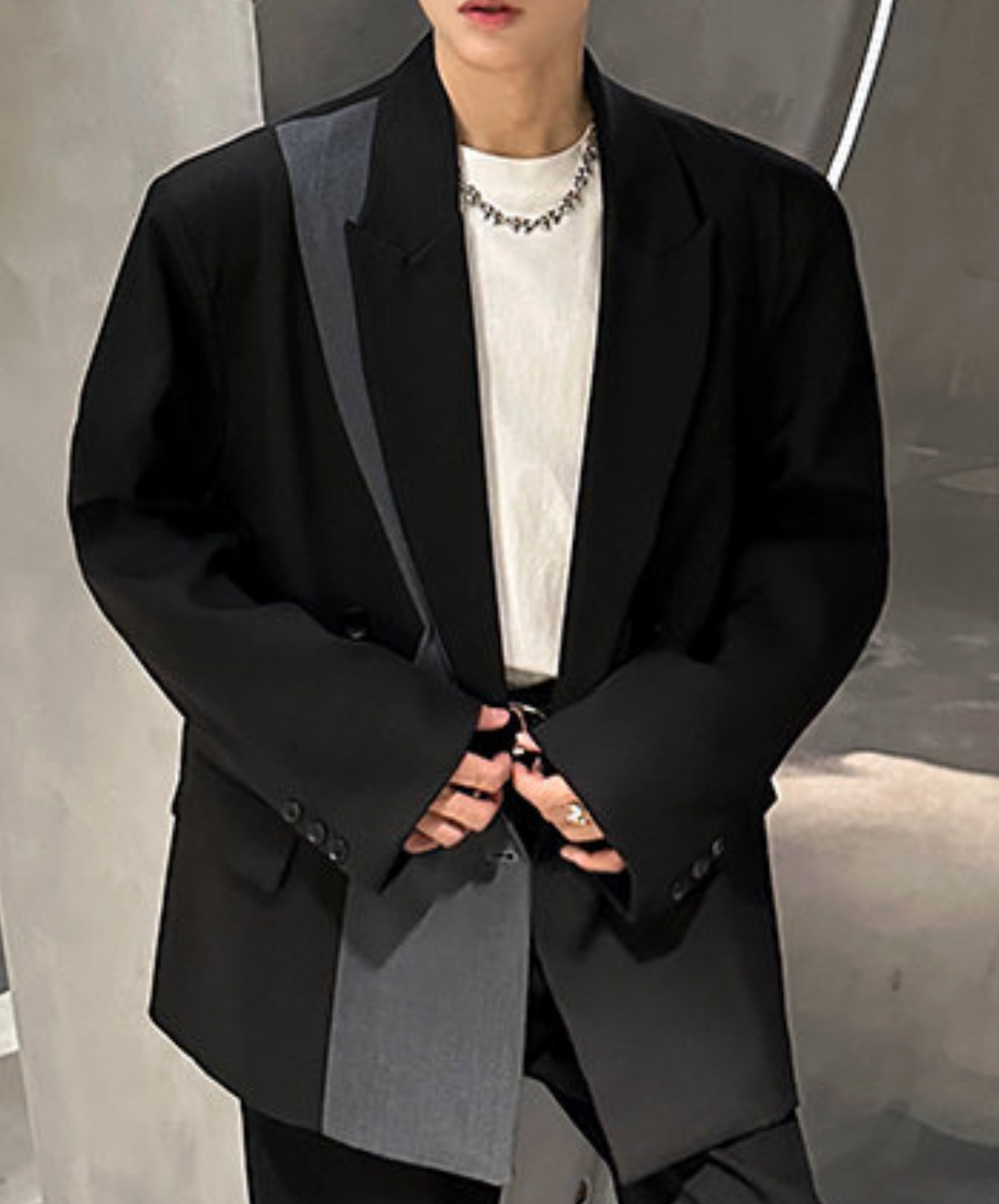 color block double breasted jacket EN2537