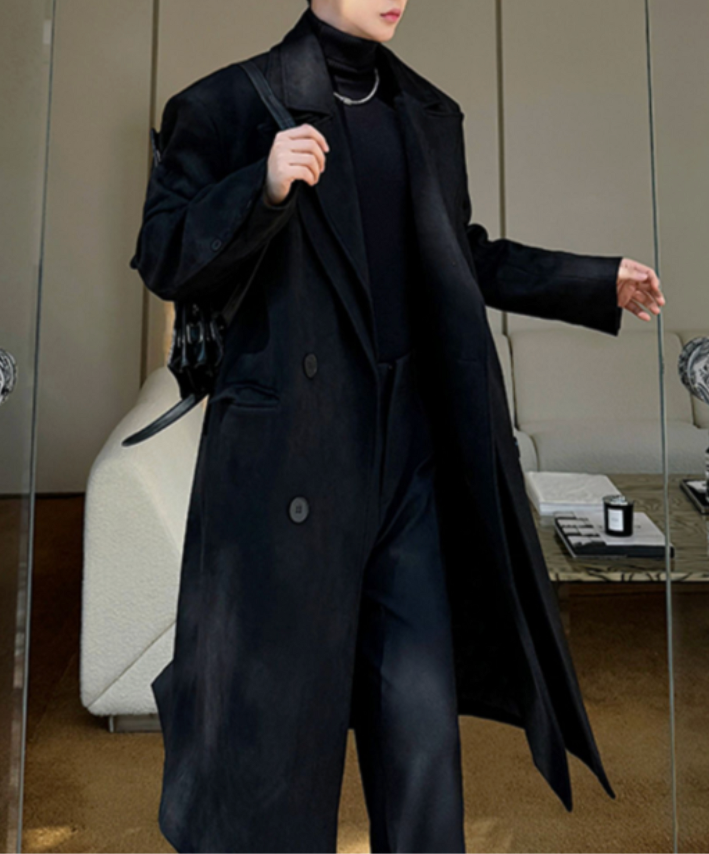 double-breasted long coat EN2529