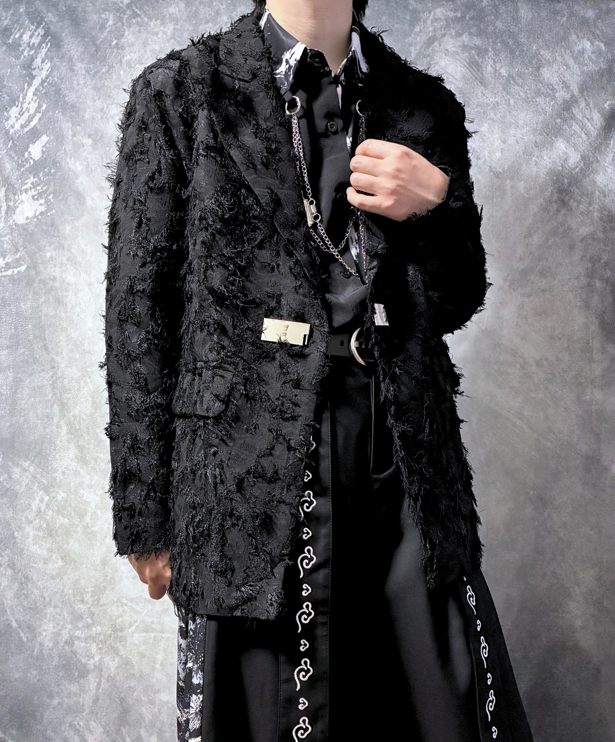 3d fringe metal buckle jacket EN3168