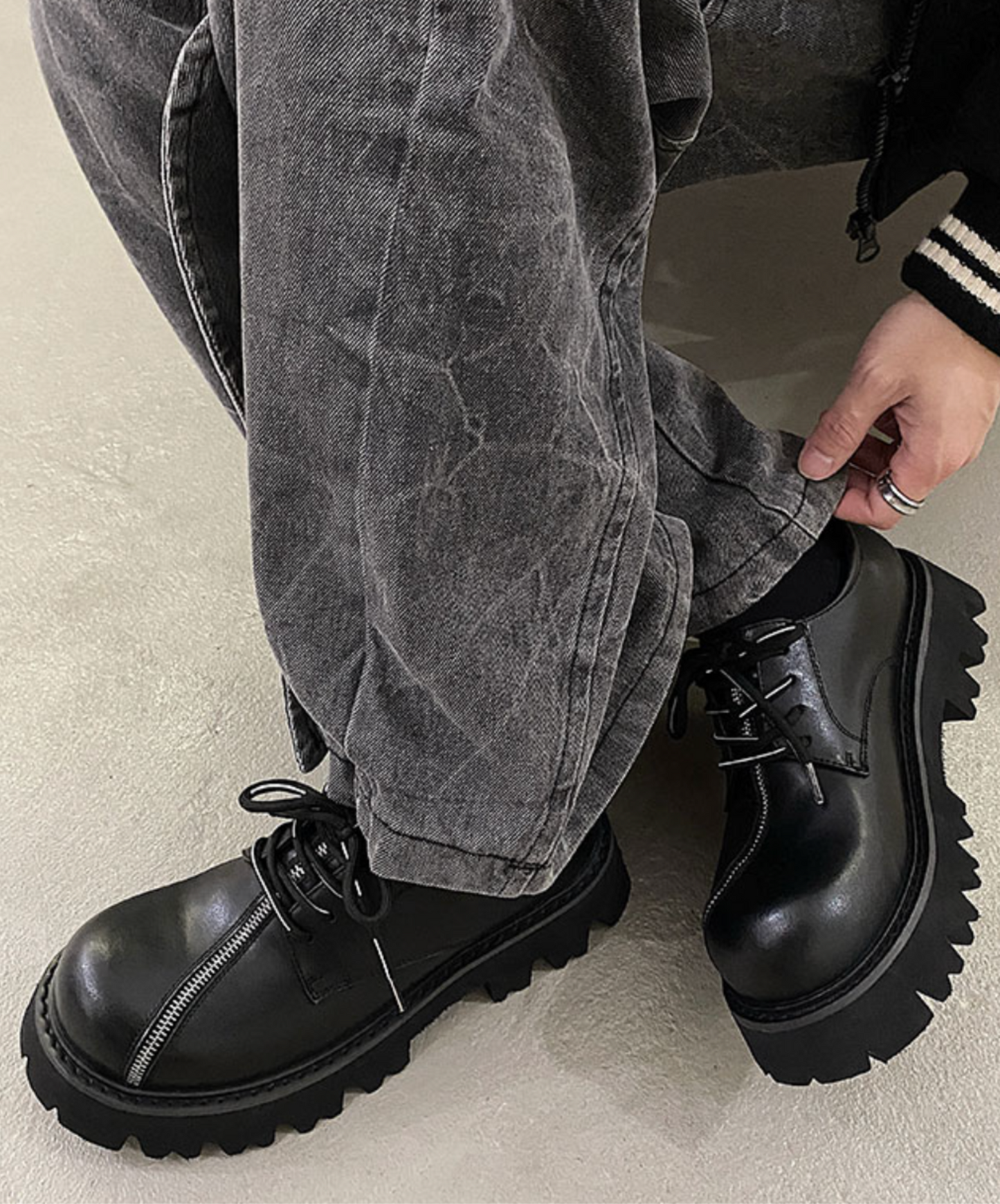 diagonal zipper design shoes EN2080