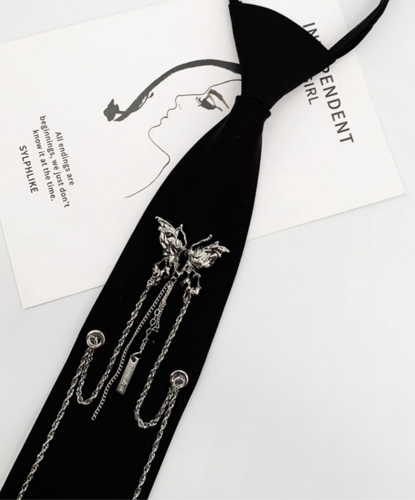 dark butterfly shorts necktie EN2677