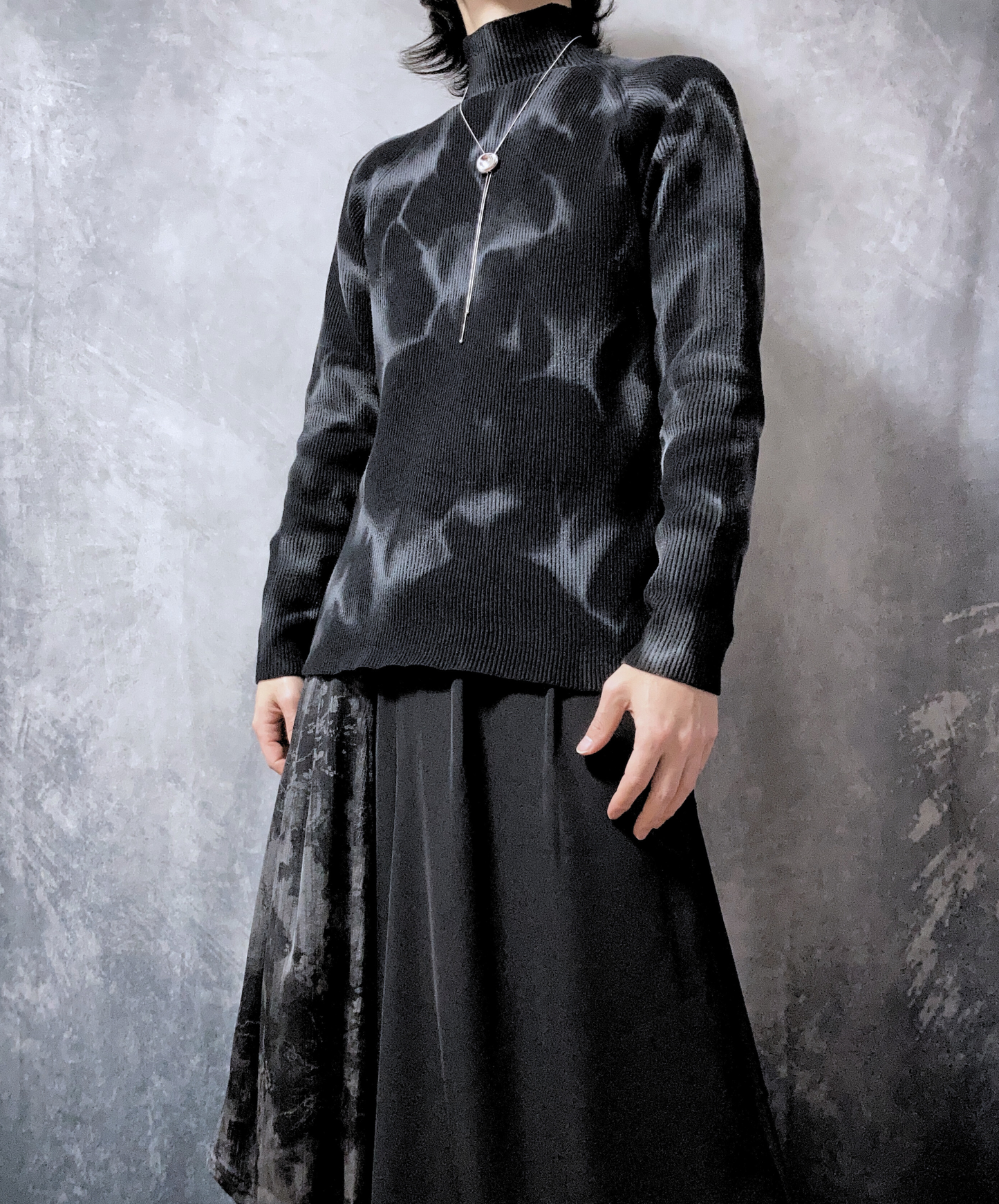 【style70】dark mode outfit set EN1909（jacket + sweater + pants set）