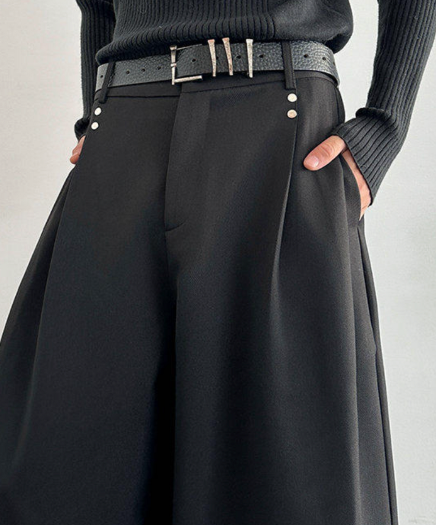 thick drape rivet wide pants EN2651