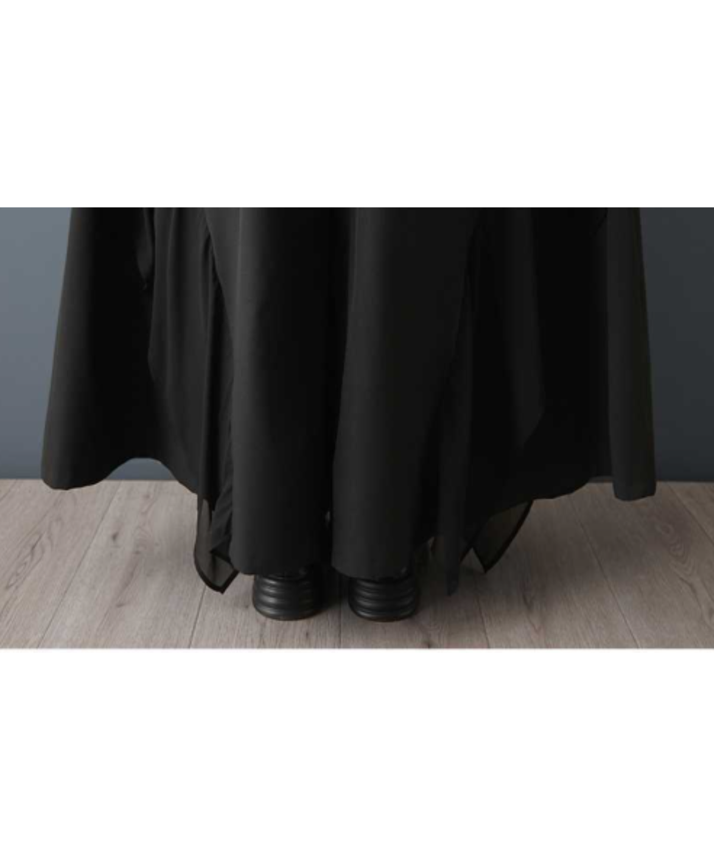 dark chiffon patchwork ruffles wide pants EN3056
