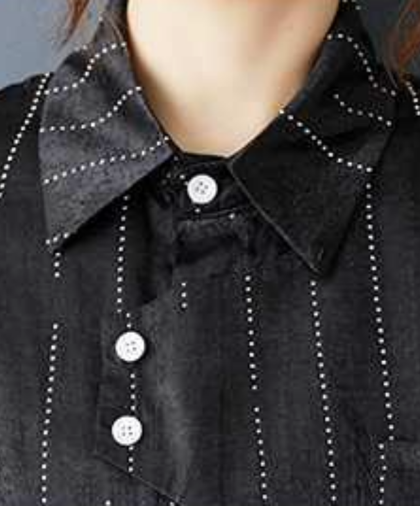 diamond stripe stitch lace long shirt EN2837