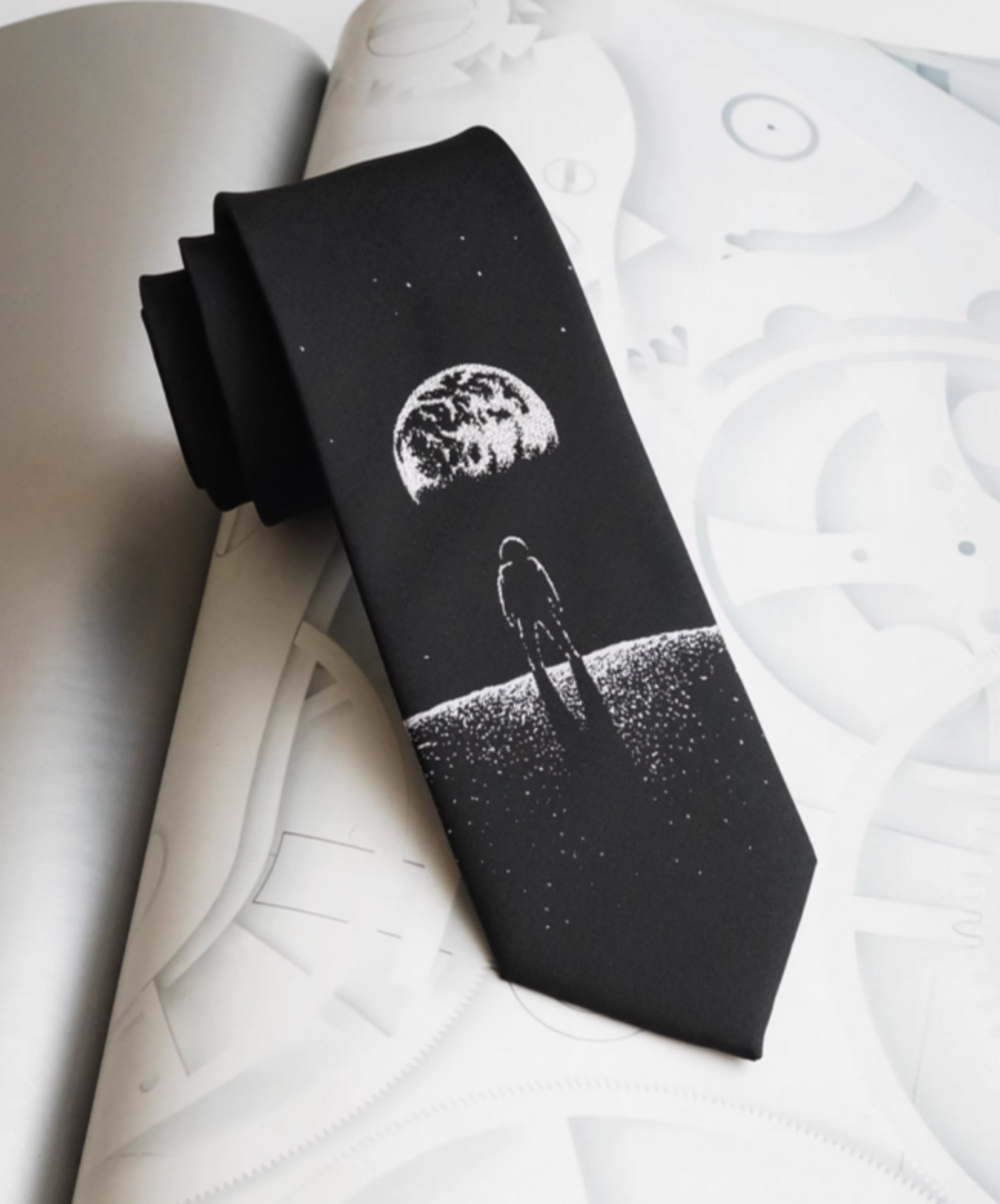 astronaut design necktie EN1233