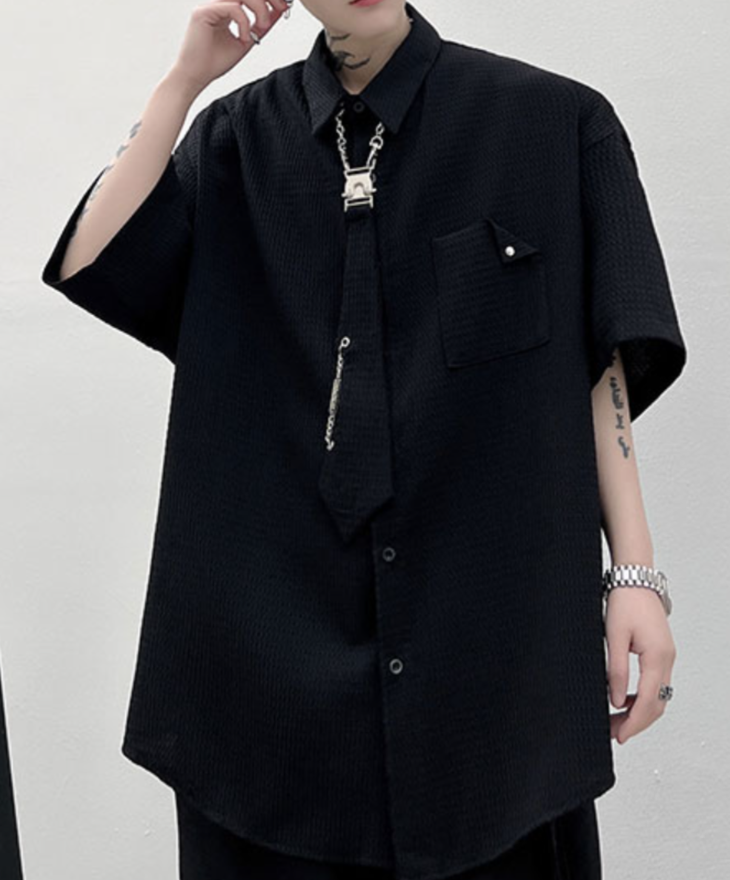【style82】dark mode outfit set EN2553（jacket + shirt + pants set）