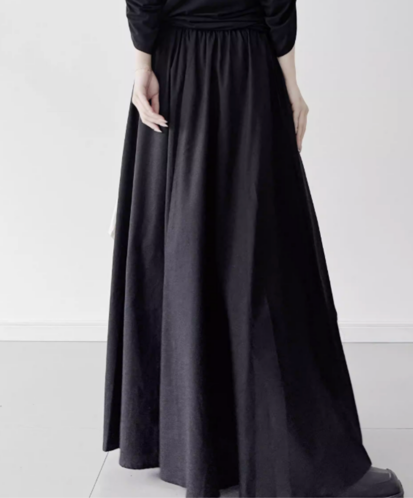 dark Irregular frills color block skirt EN2810