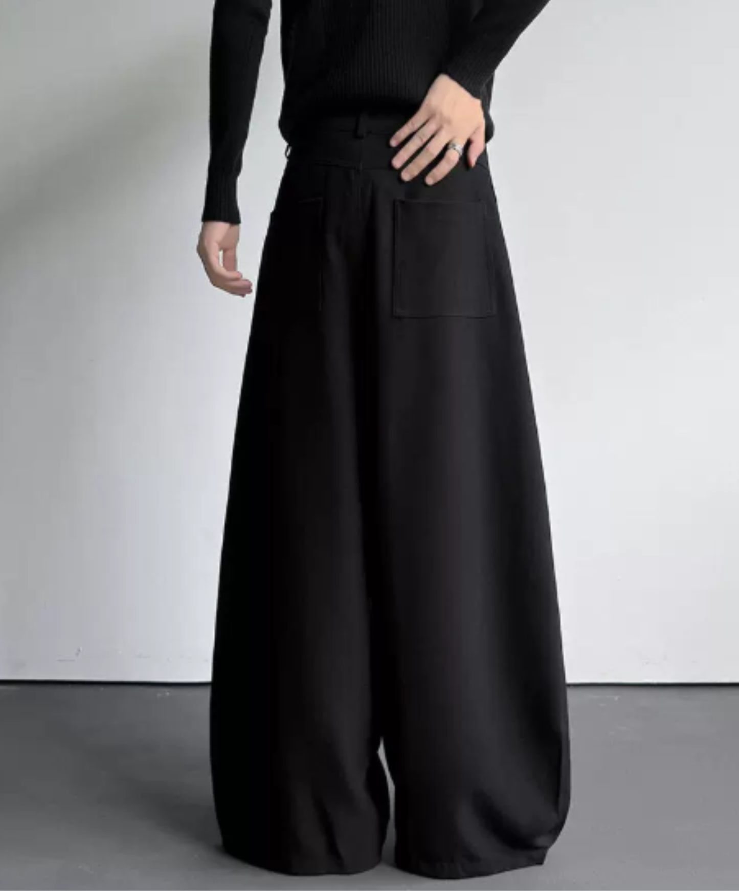 button-down design wide pants EN3065