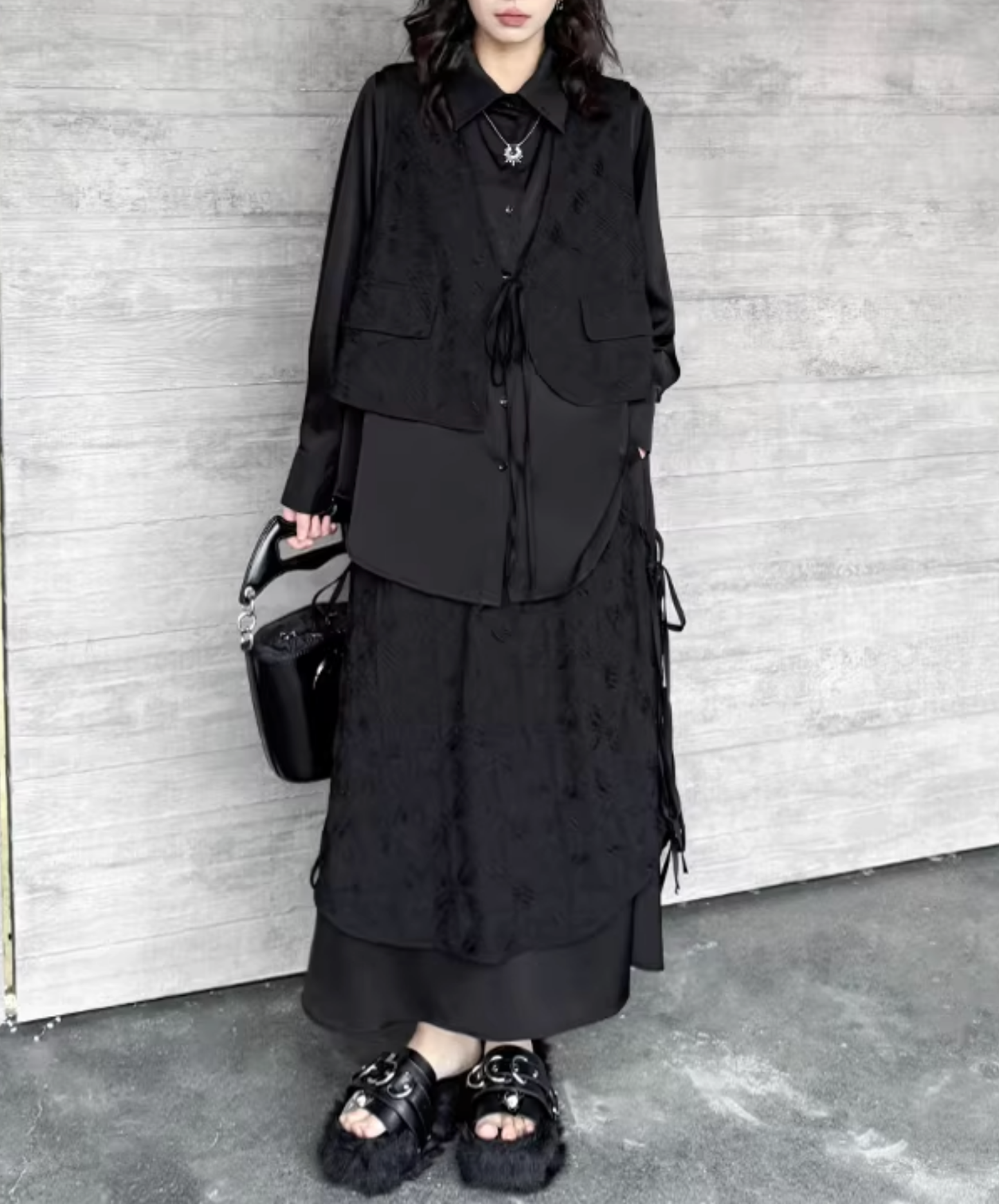 dark fake two-piece irregular style skirt EN2807