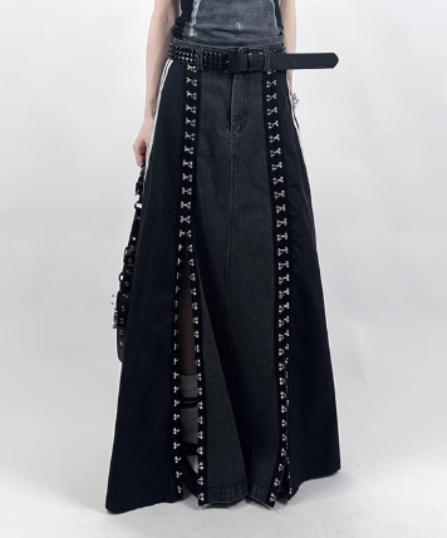 hook slit design long skirt EN2944