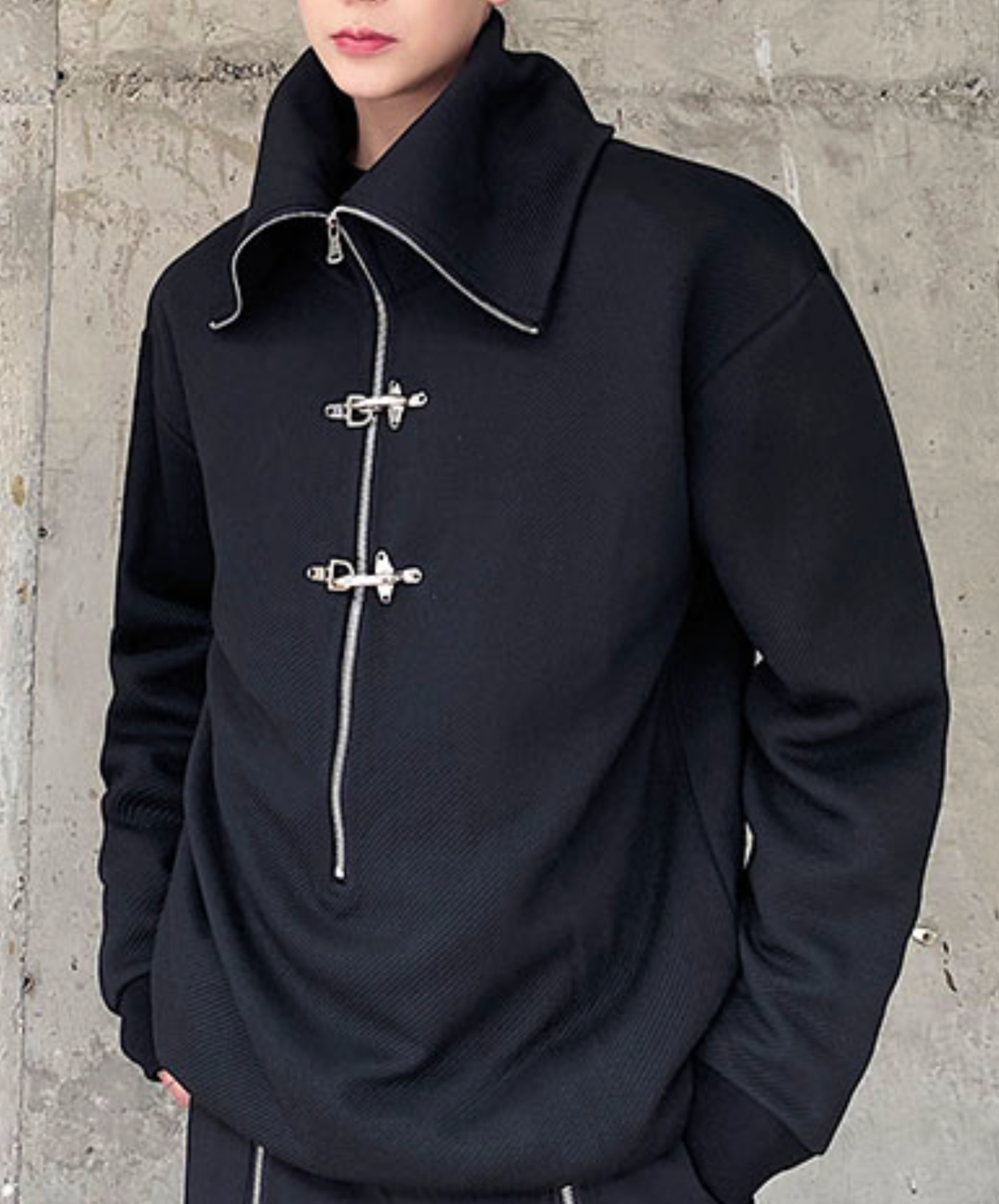 【style84】dark mode outfit set EN2630（jacket + sweatshirt + pants set）