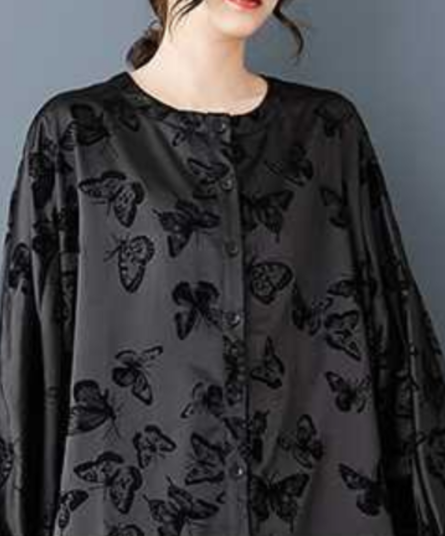 dark butterfly print shirt EN2269