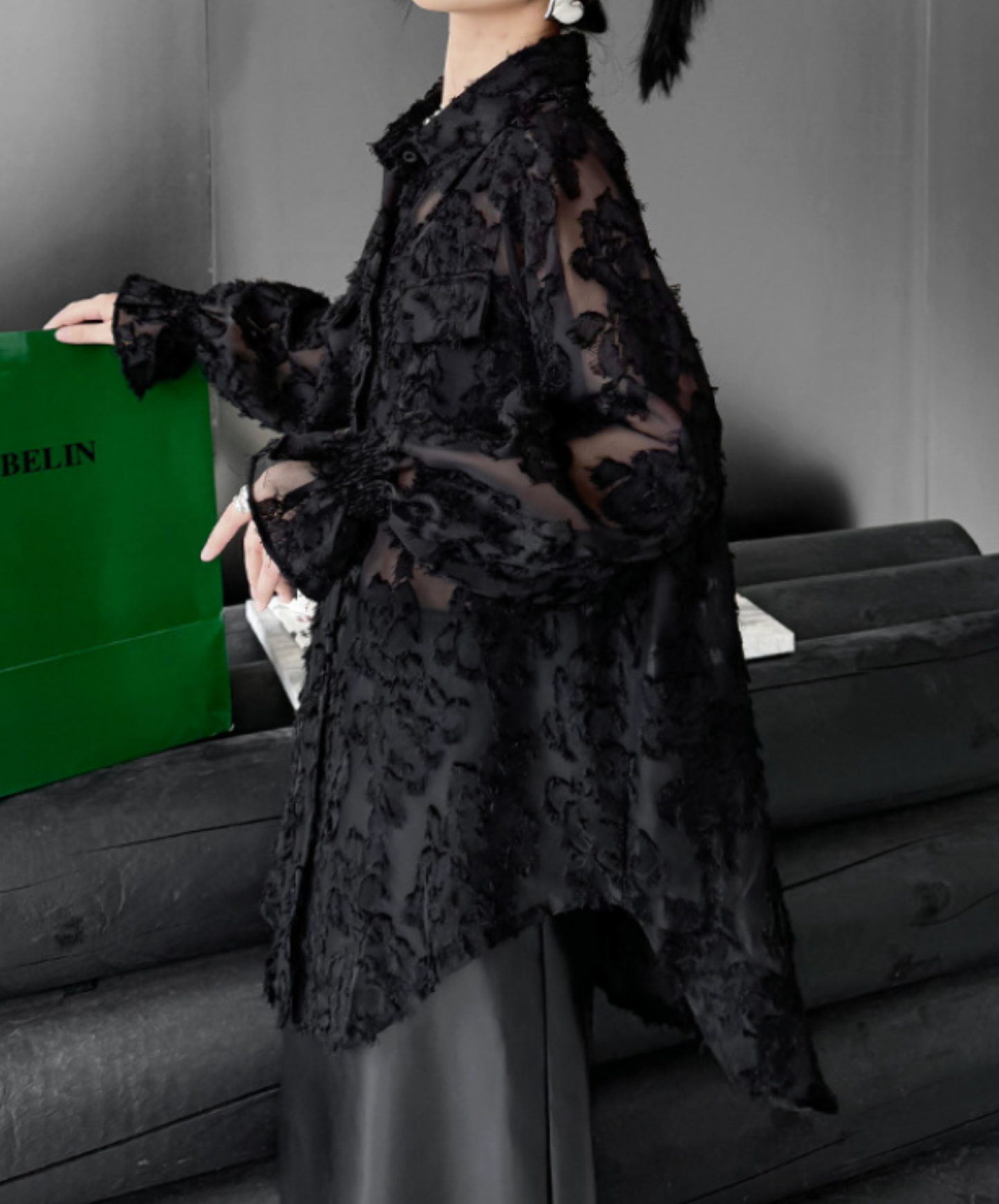 european style 3d floral pattern shirt EN2713