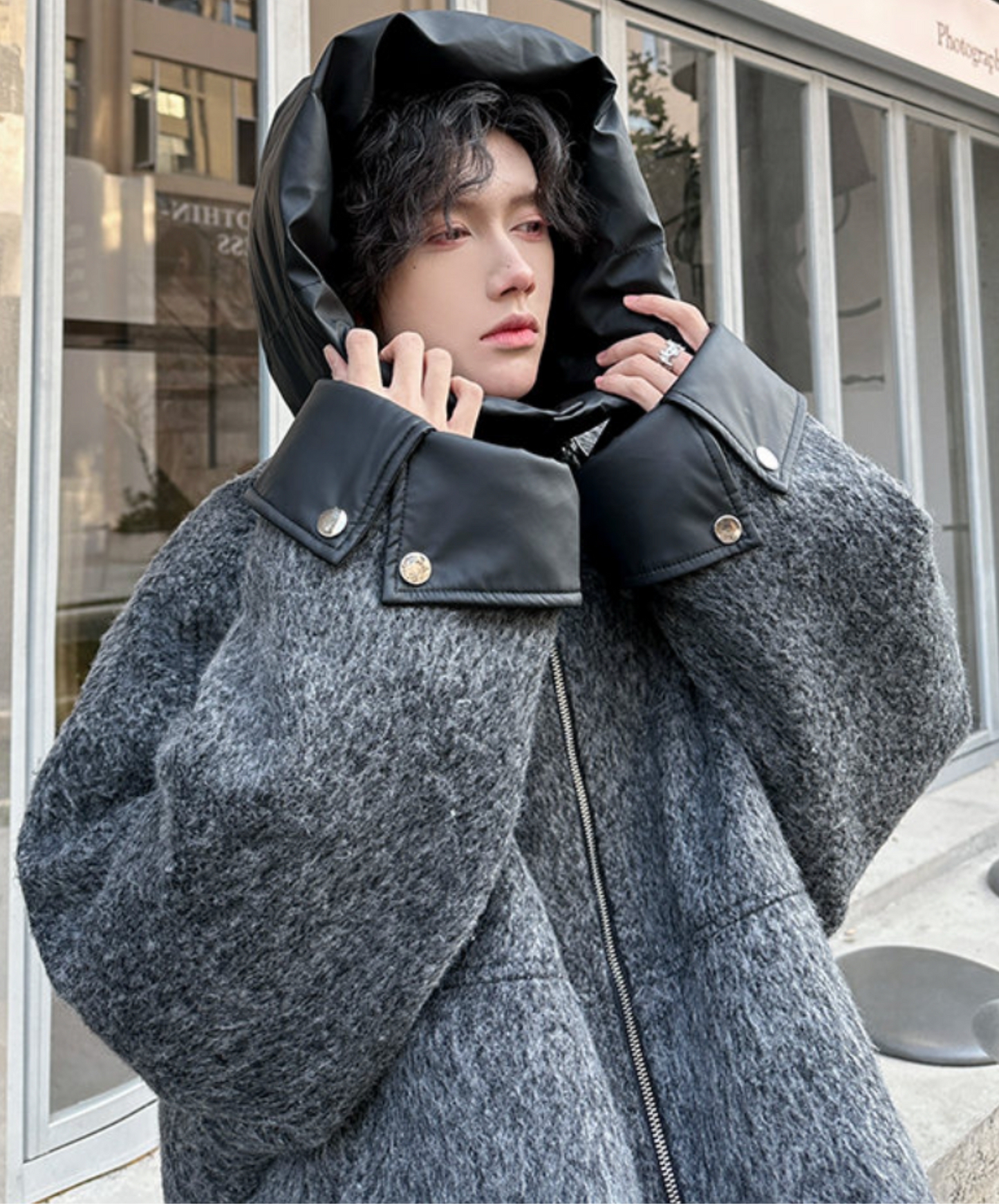 detachable hood jacket EN2554